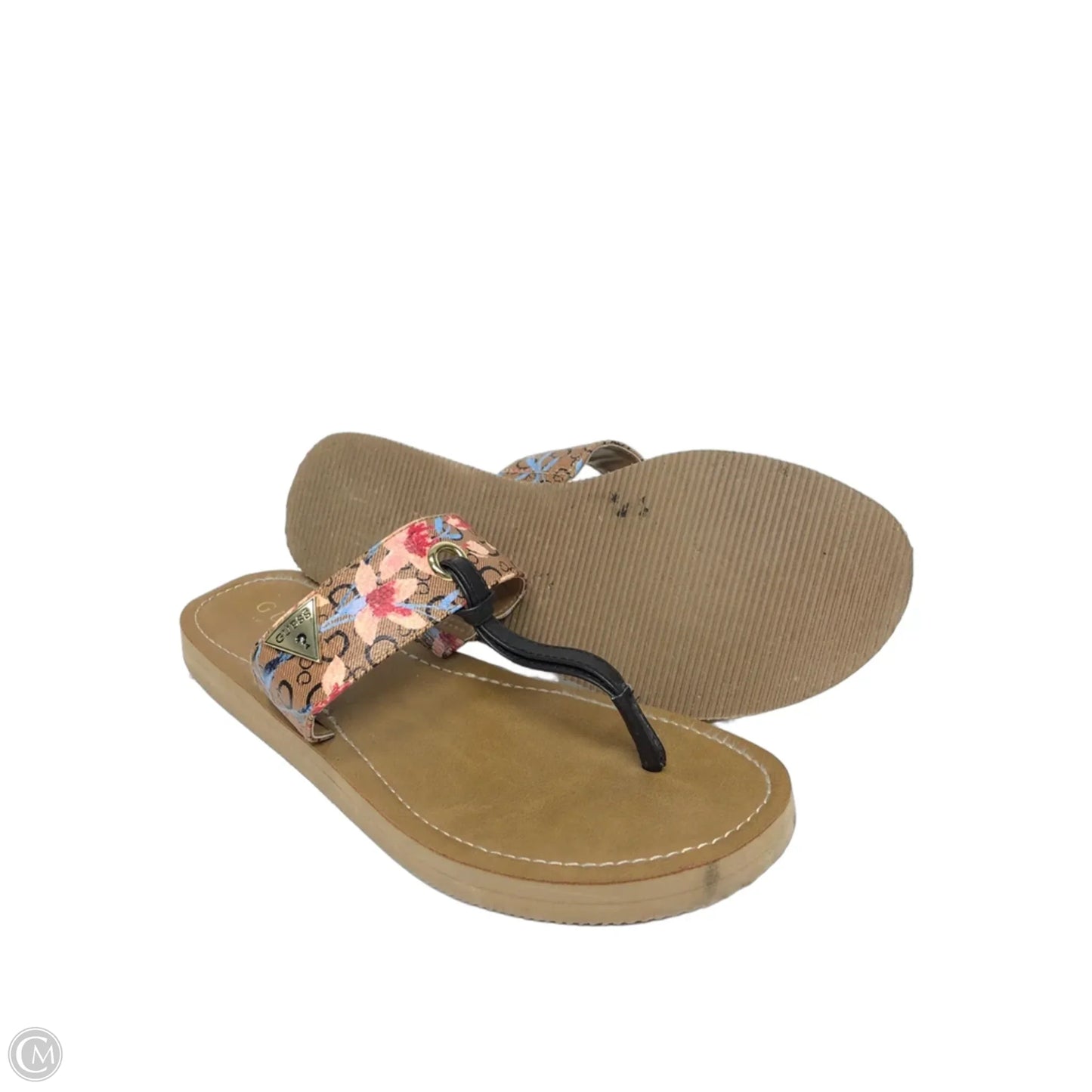 Sandals Flip Flops By Guess In Brown, Size: 7