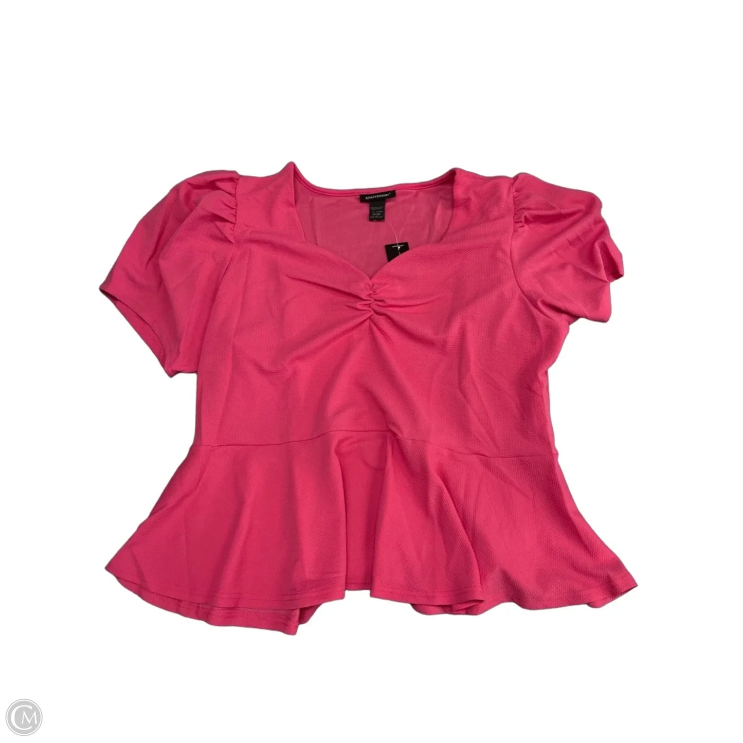 Blouse Short Sleeve By Ashley Stewart In Pink, Size: 4x