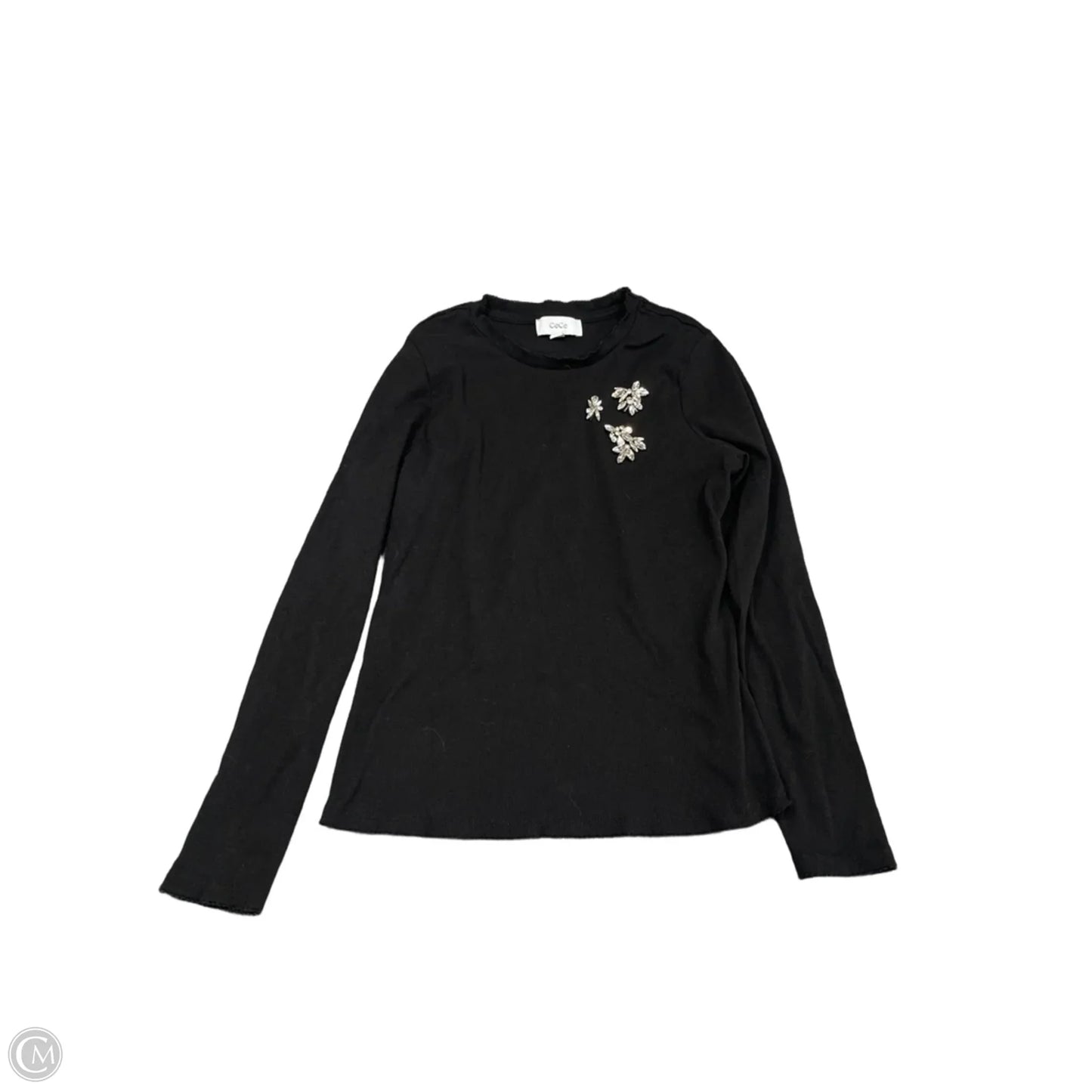 Top Long Sleeve By Cece In Black, Size: L