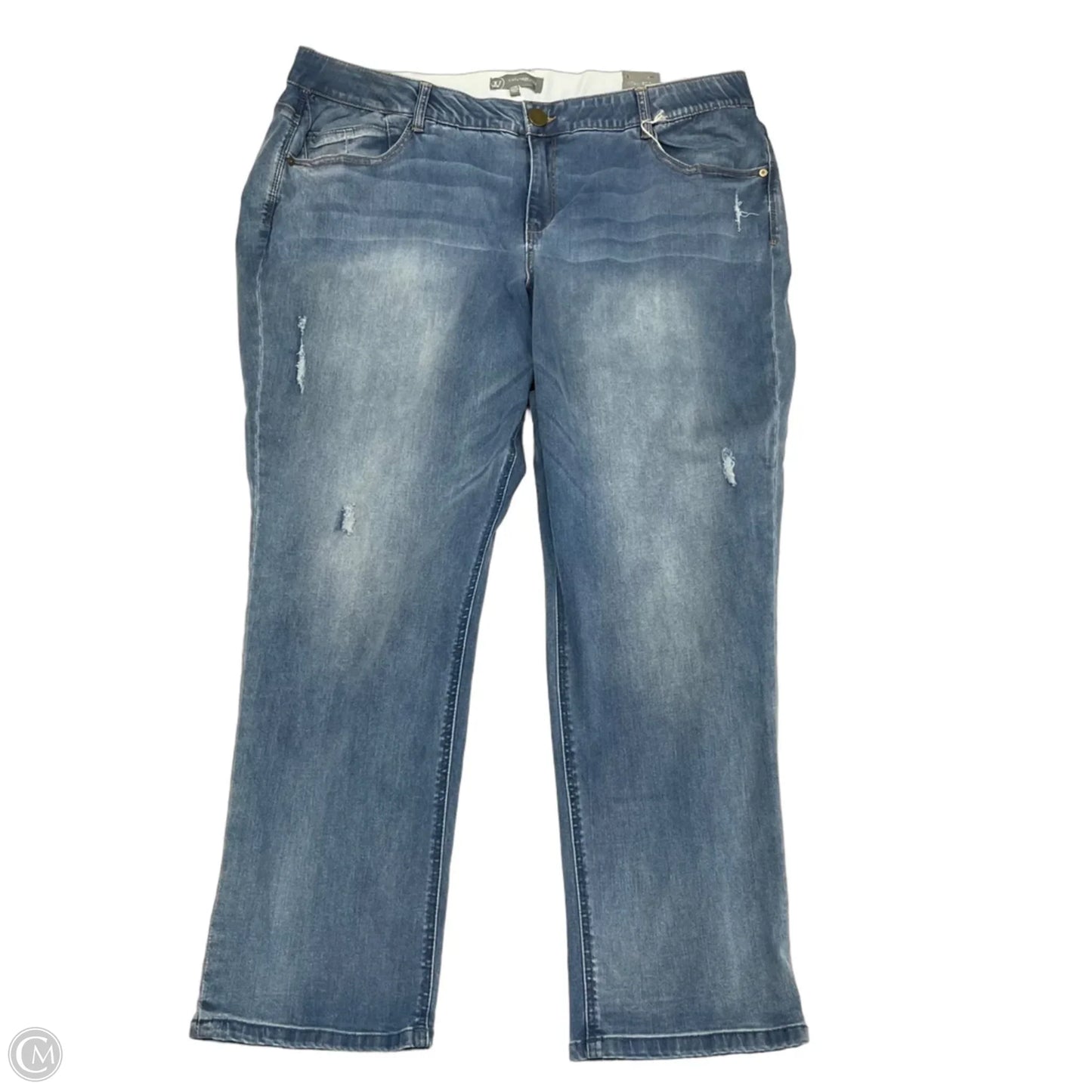Jeans Straight By Wit & Wisdom In Blue Denim, Size: 22