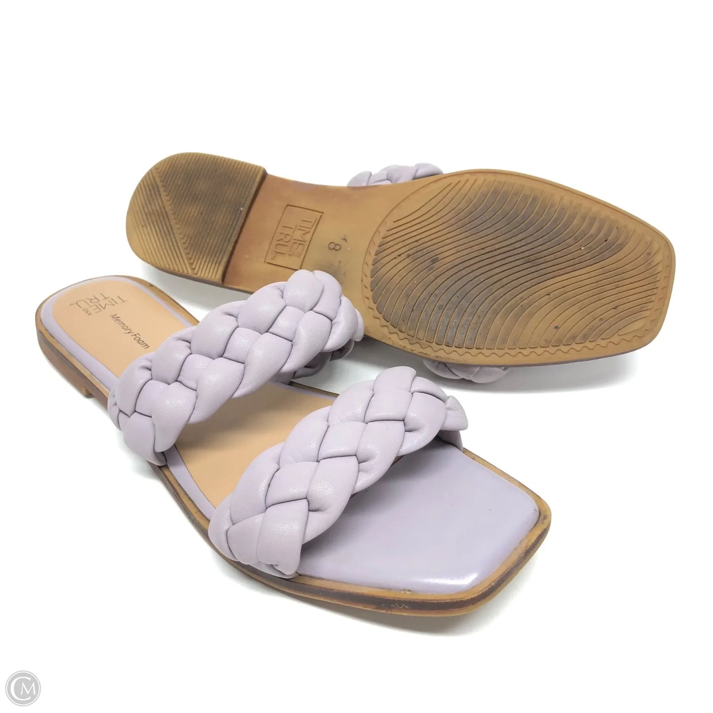 Sandals Flats By Time And Tru In Purple, Size: 8