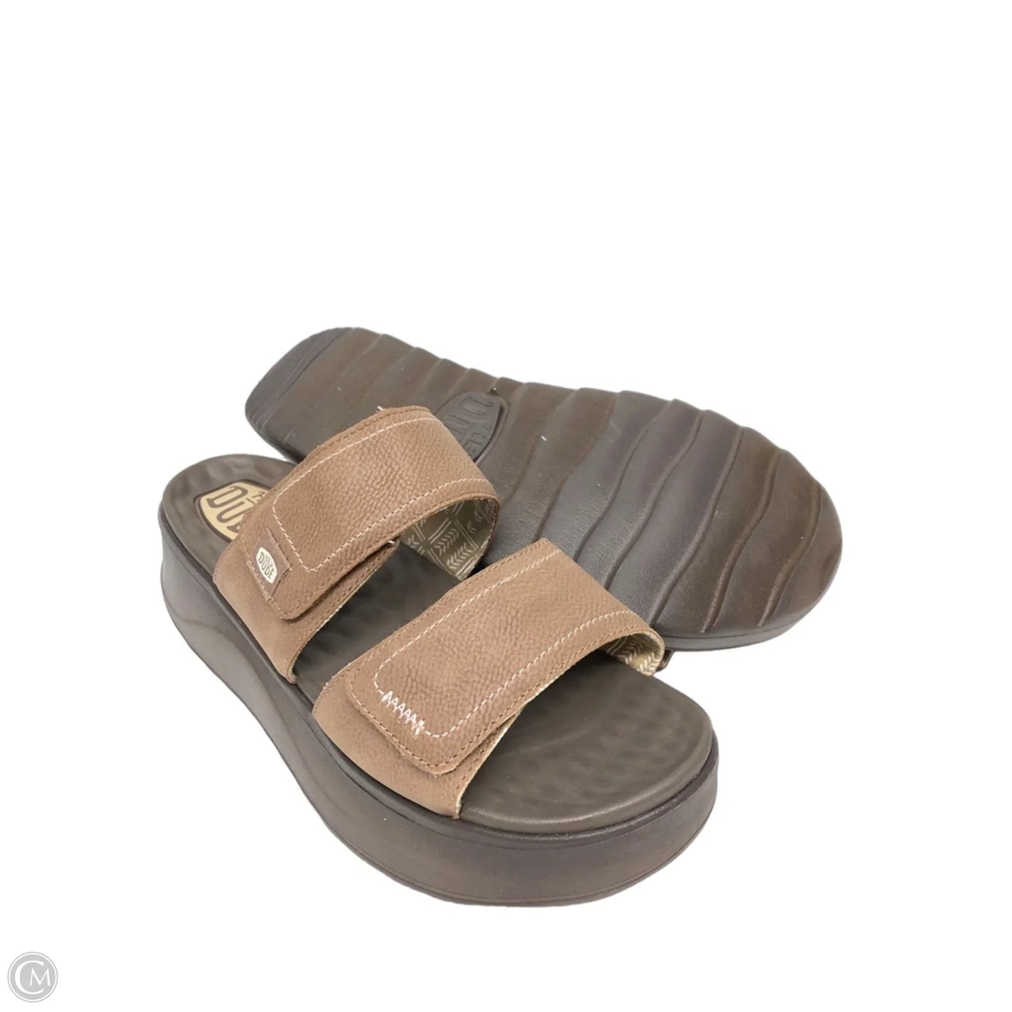 Sandals Heels Platform By Hey Dude In Brown, Size: 8