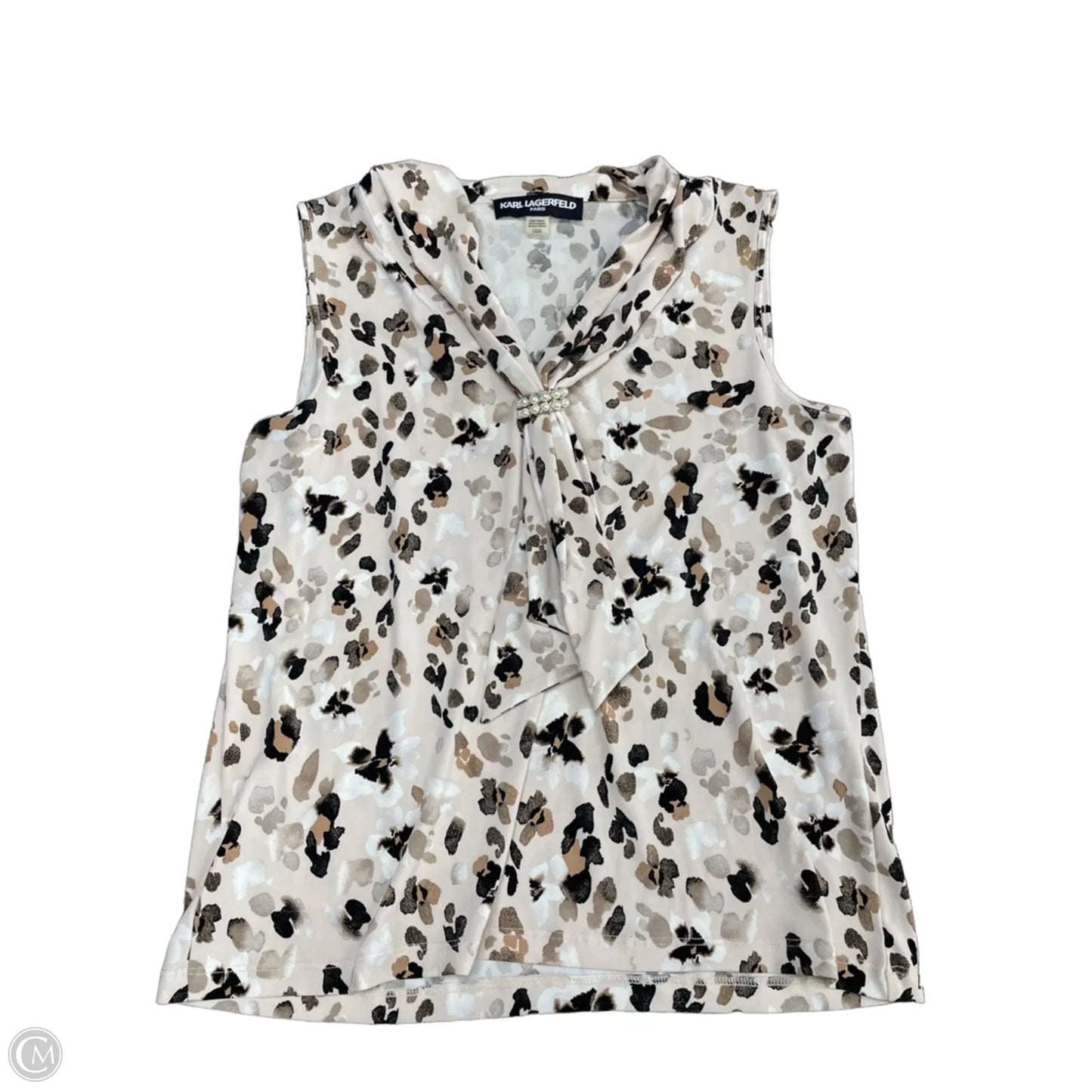 Top Sleeveless By Karl Lagerfeld In Cream, Size: L