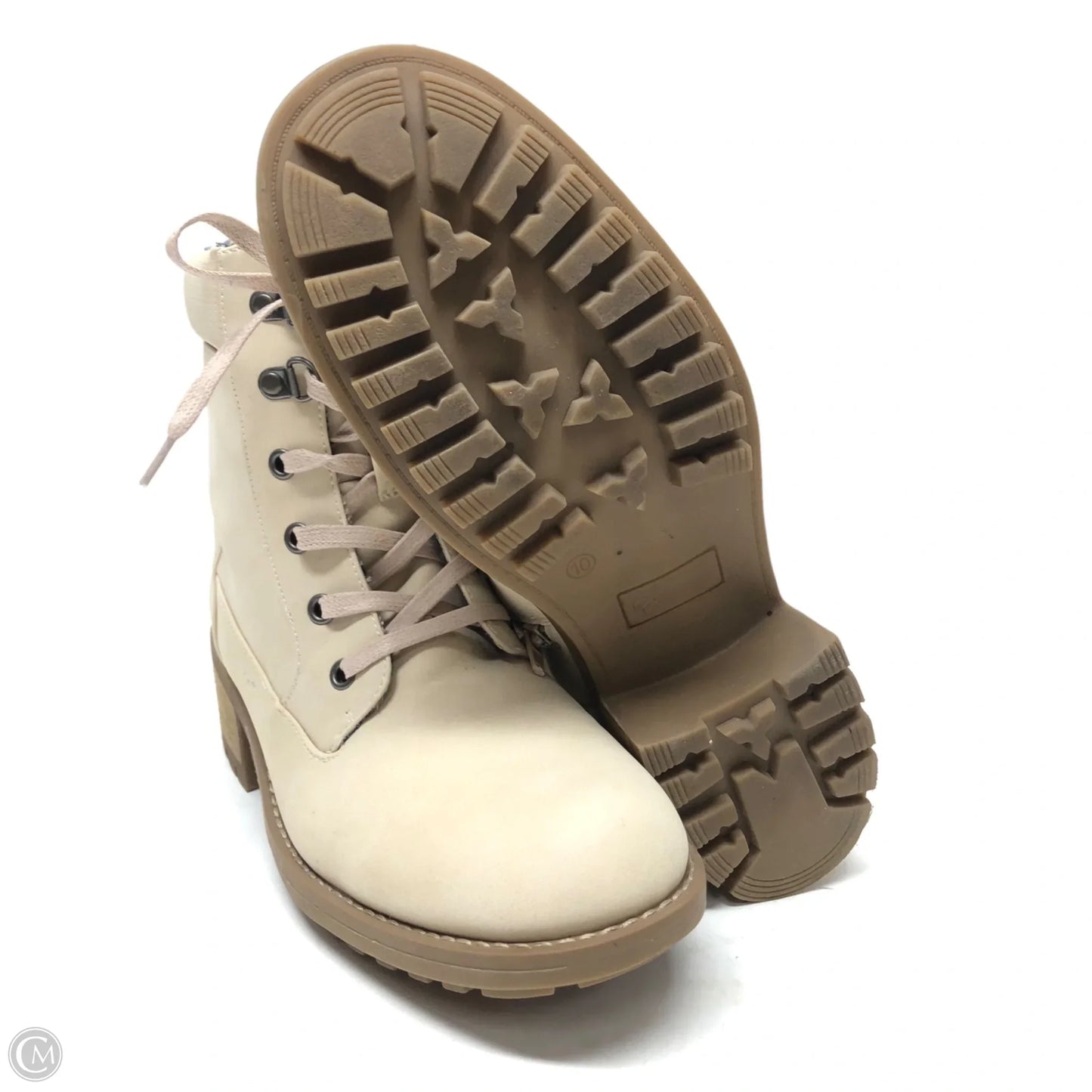 Boots Ankle Heels By Crown Vintage In Cream, Size: 10