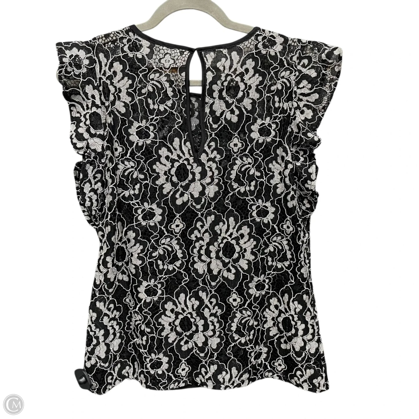 Top Short Sleeve By White House Black Market In Black & White, Size: 4