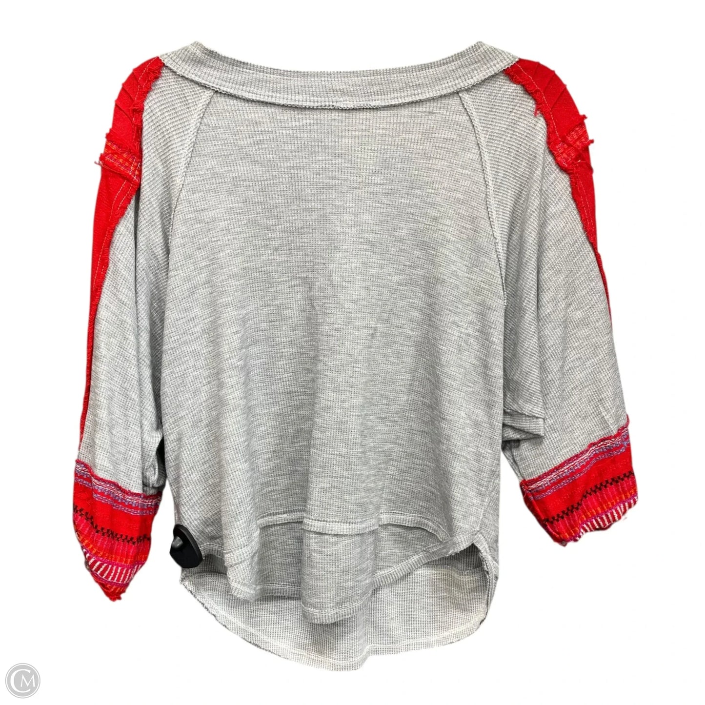 Top 3/4 Sleeve By We The Free In Grey & Red, Size: S