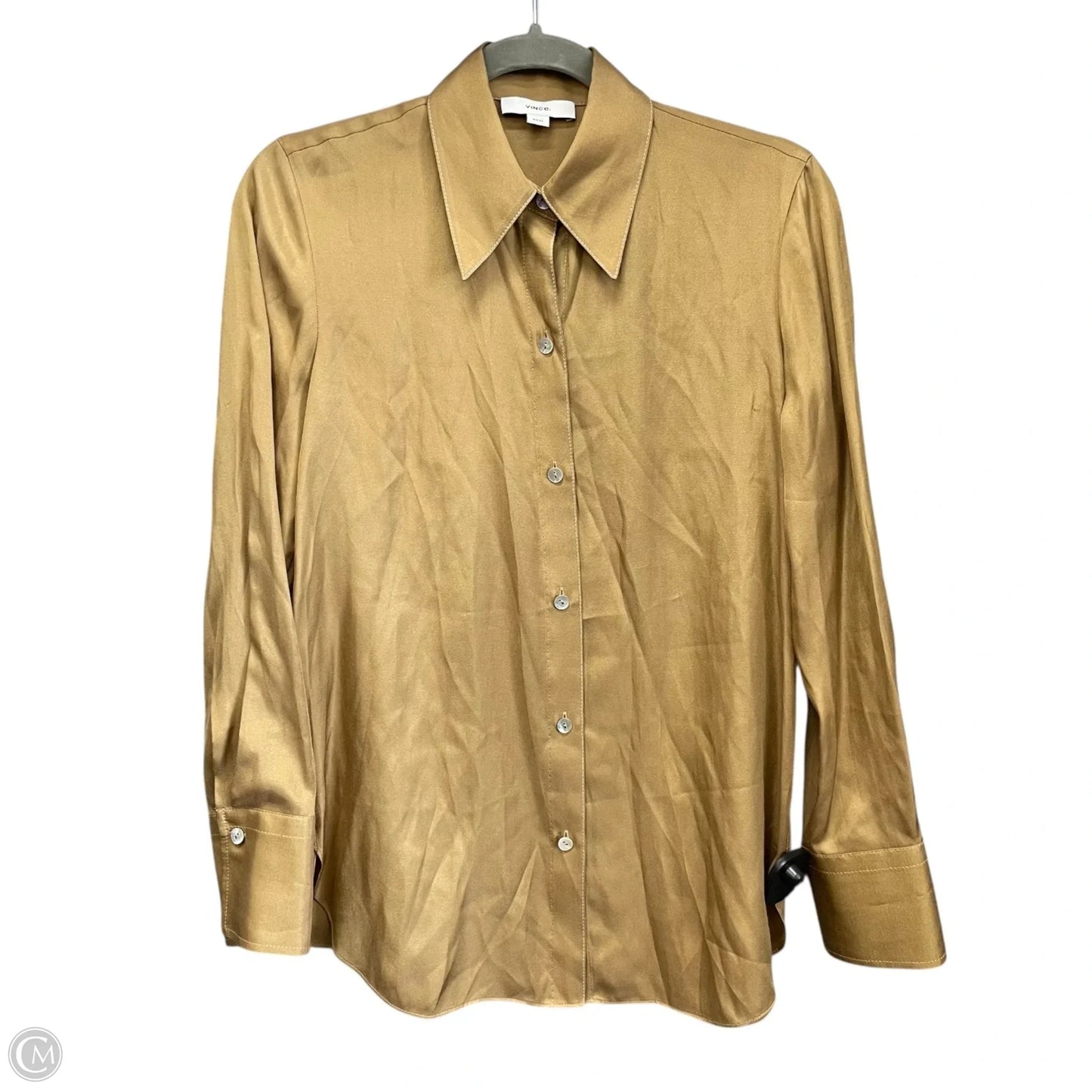 Blouse Long Sleeve By Vince In Tan, Size: Xs