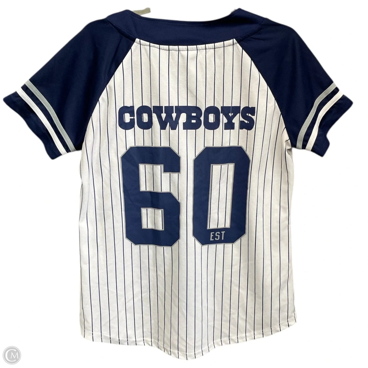 Top Short Sleeve By Nfl In Blue & White, Size: M