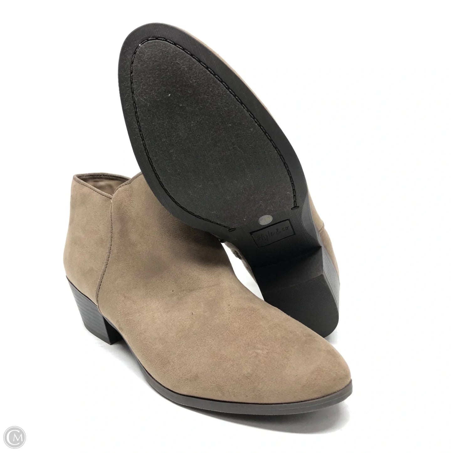 Boots Ankle Heels By Style And Company In Beige, Size: 8.5