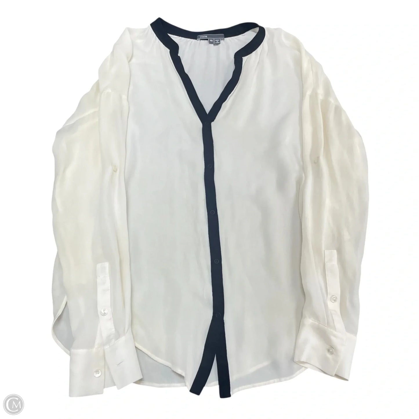 Blouse Long Sleeve By Vince In Cream, Size: Xs