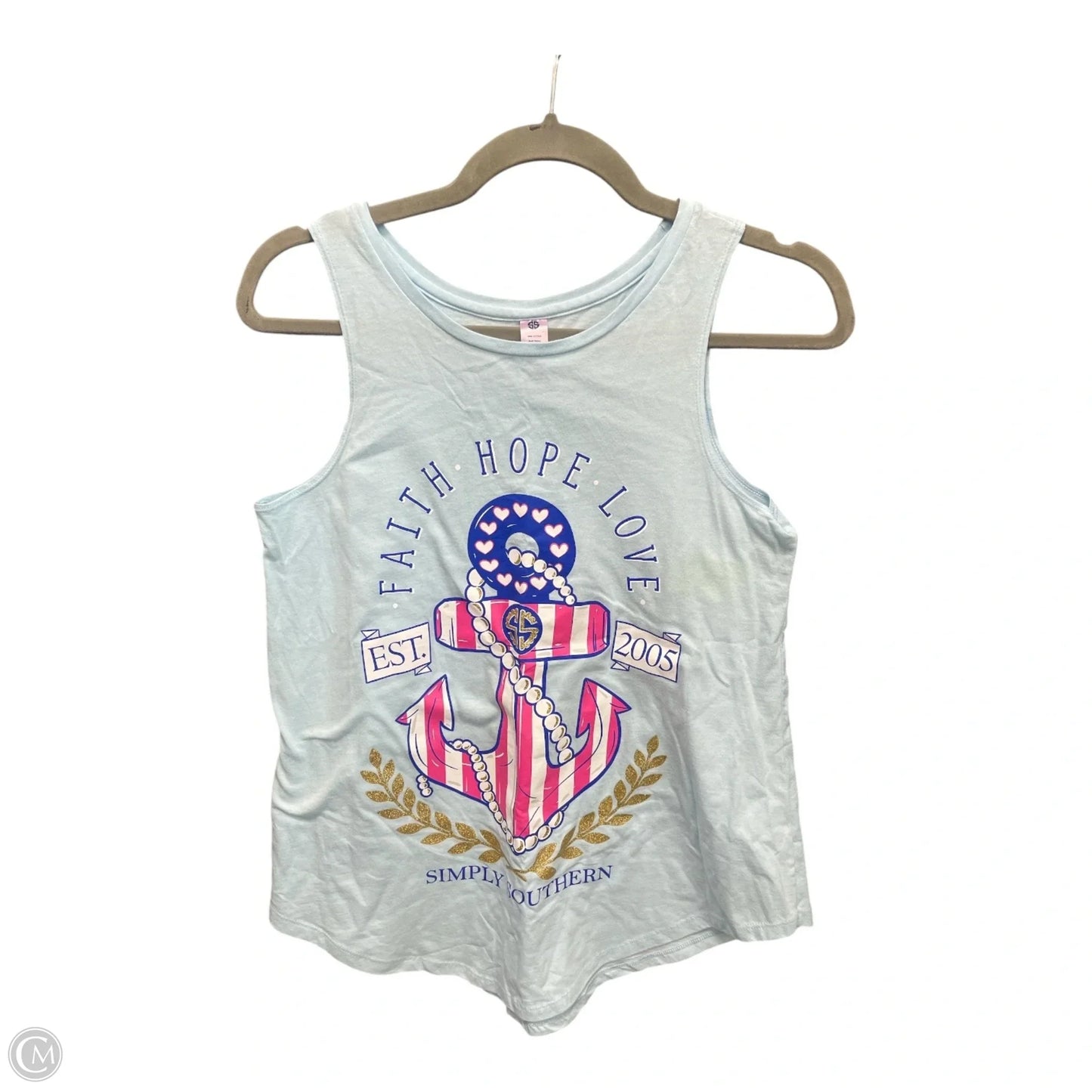 Top Sleeveless Basic By Simply Southern In Blue, Size: S