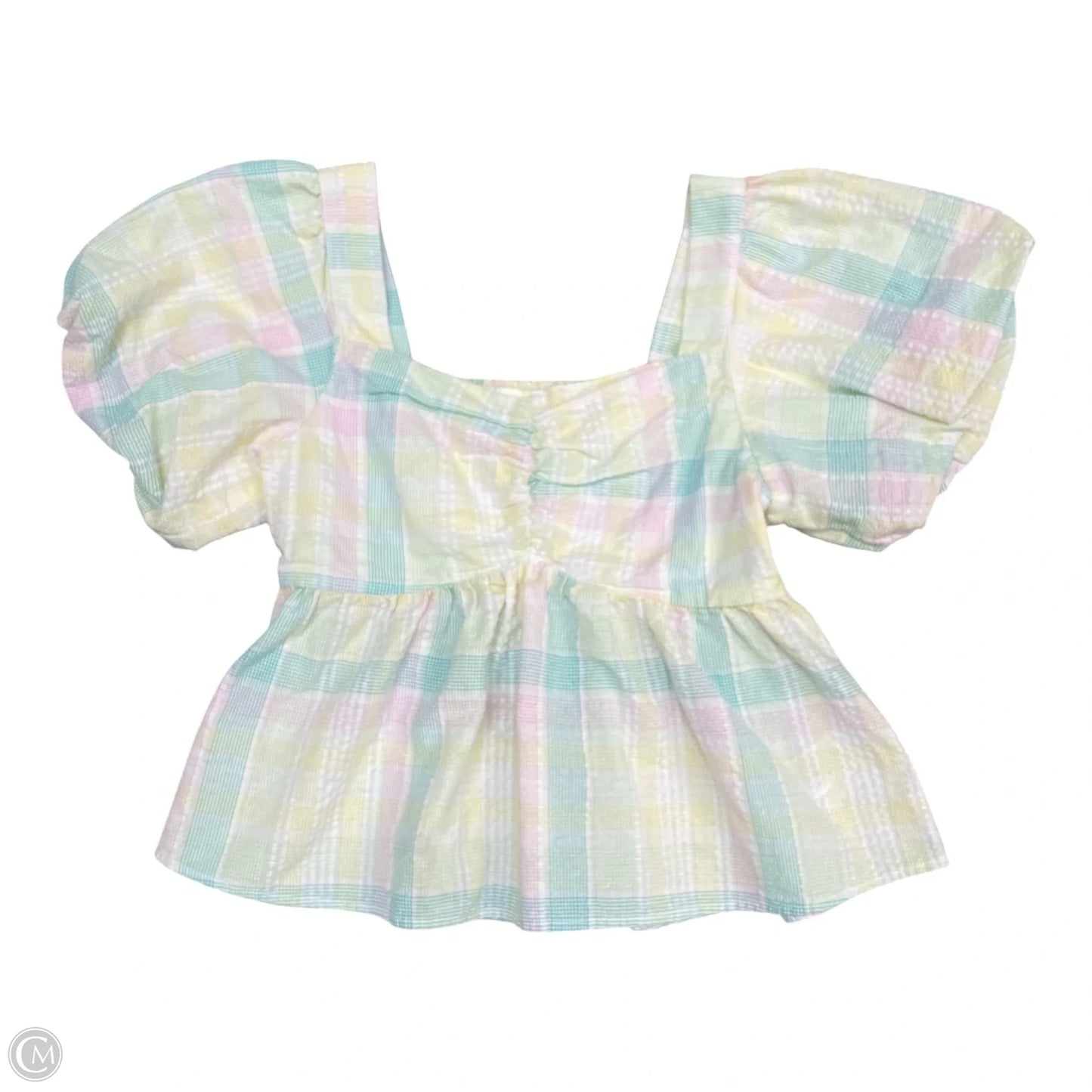 Top Short Sleeve By Old Navy In Green & Yellow, Size: S