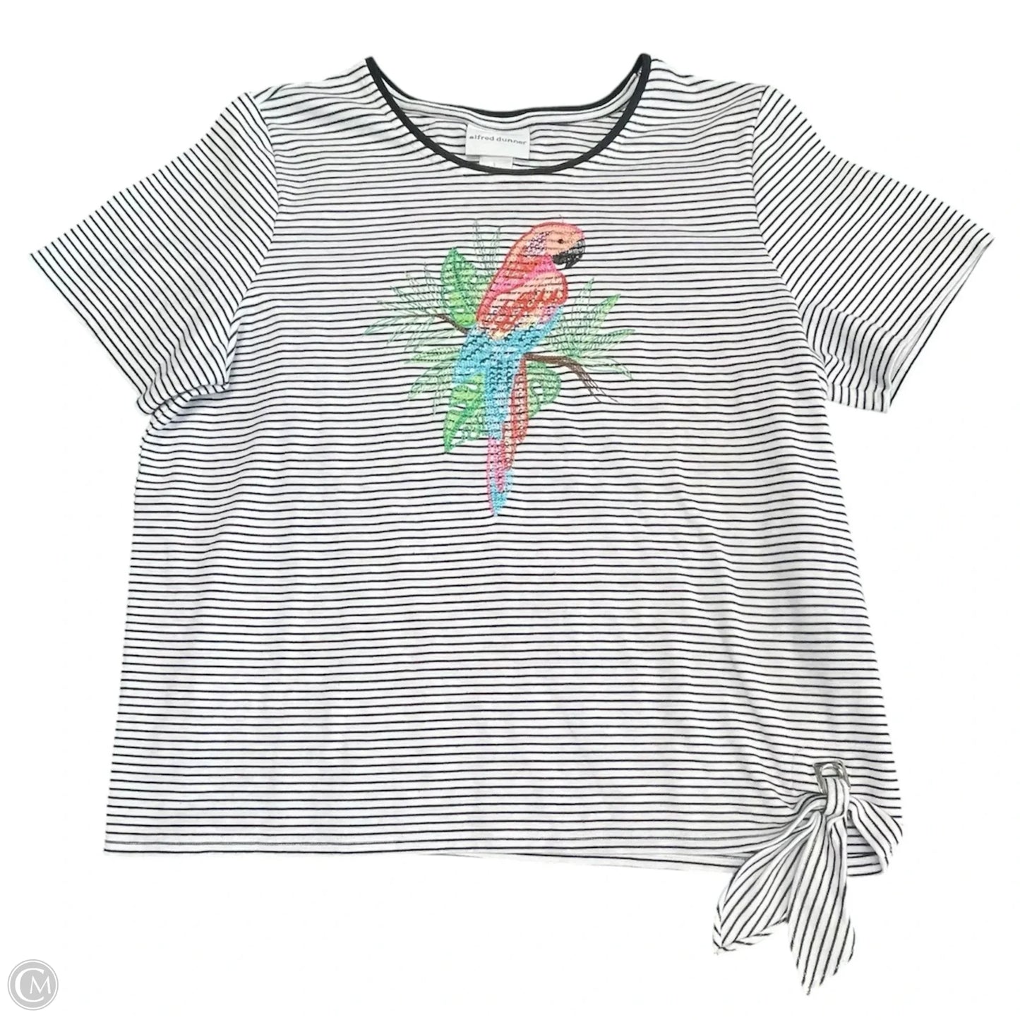 Top Short Sleeve By Alfred Dunner In Black & White, Size: L