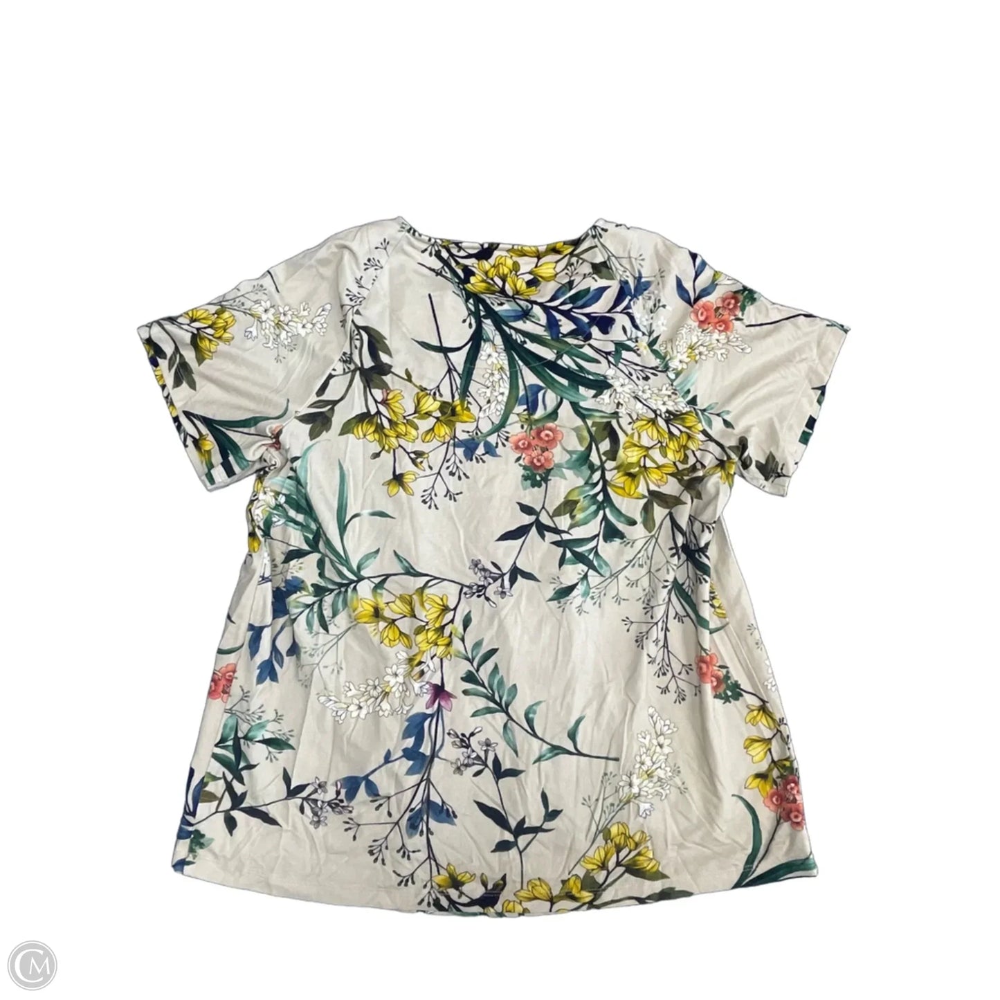 Top Short Sleeve By Chicos In Tan, Size: M