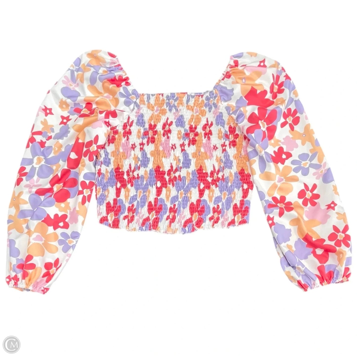 Top Long Sleeve By Shein In Floral Print, Size: 2x