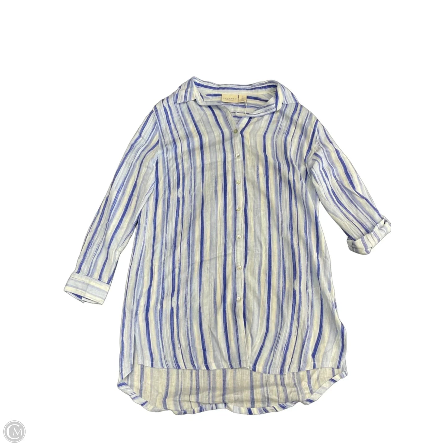 Tunic Long Sleeve By Calypso St Barth In Blue & White, Size: L