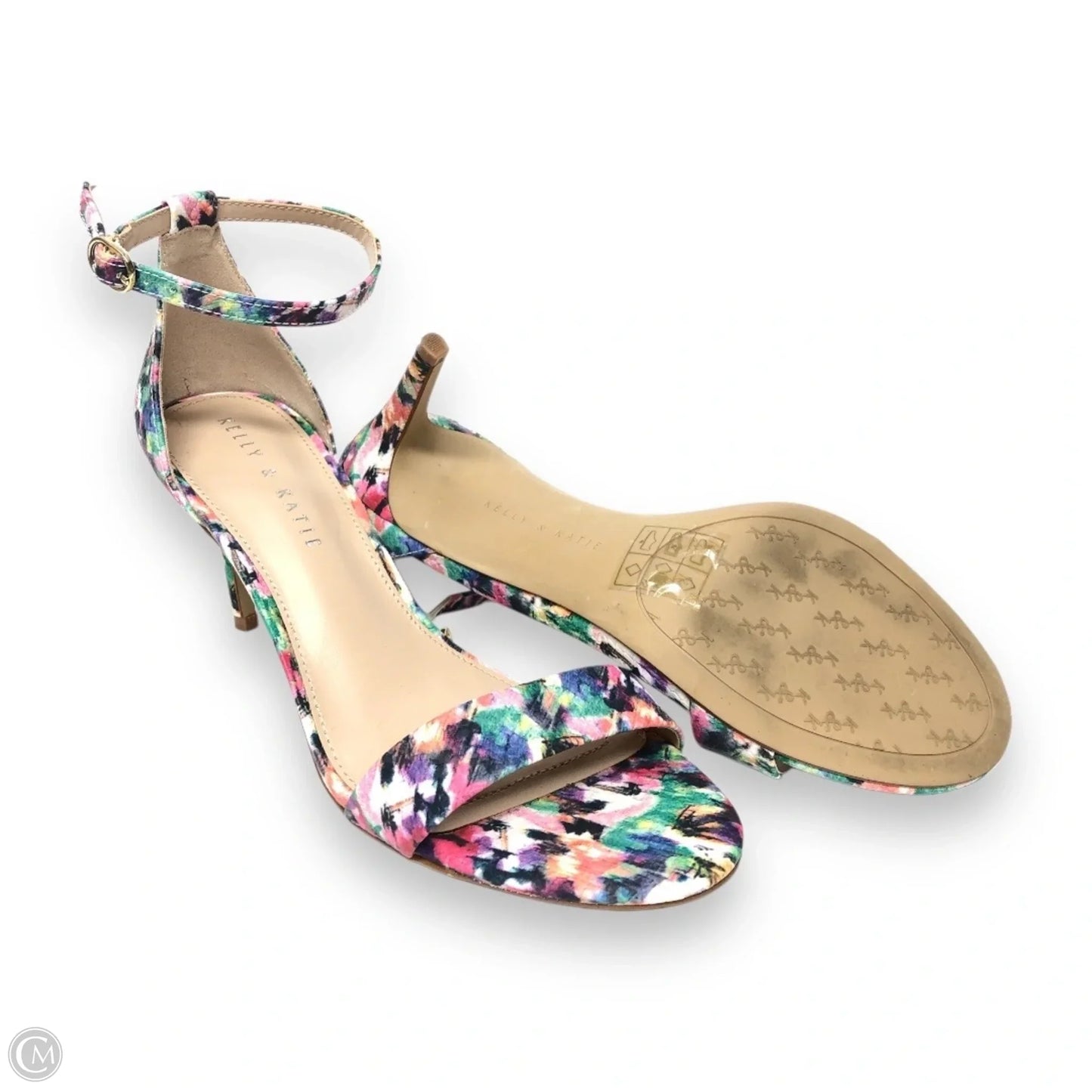 Sandals Heels Stiletto By Kelly And Katie In Green & Purple, Size: 7.5