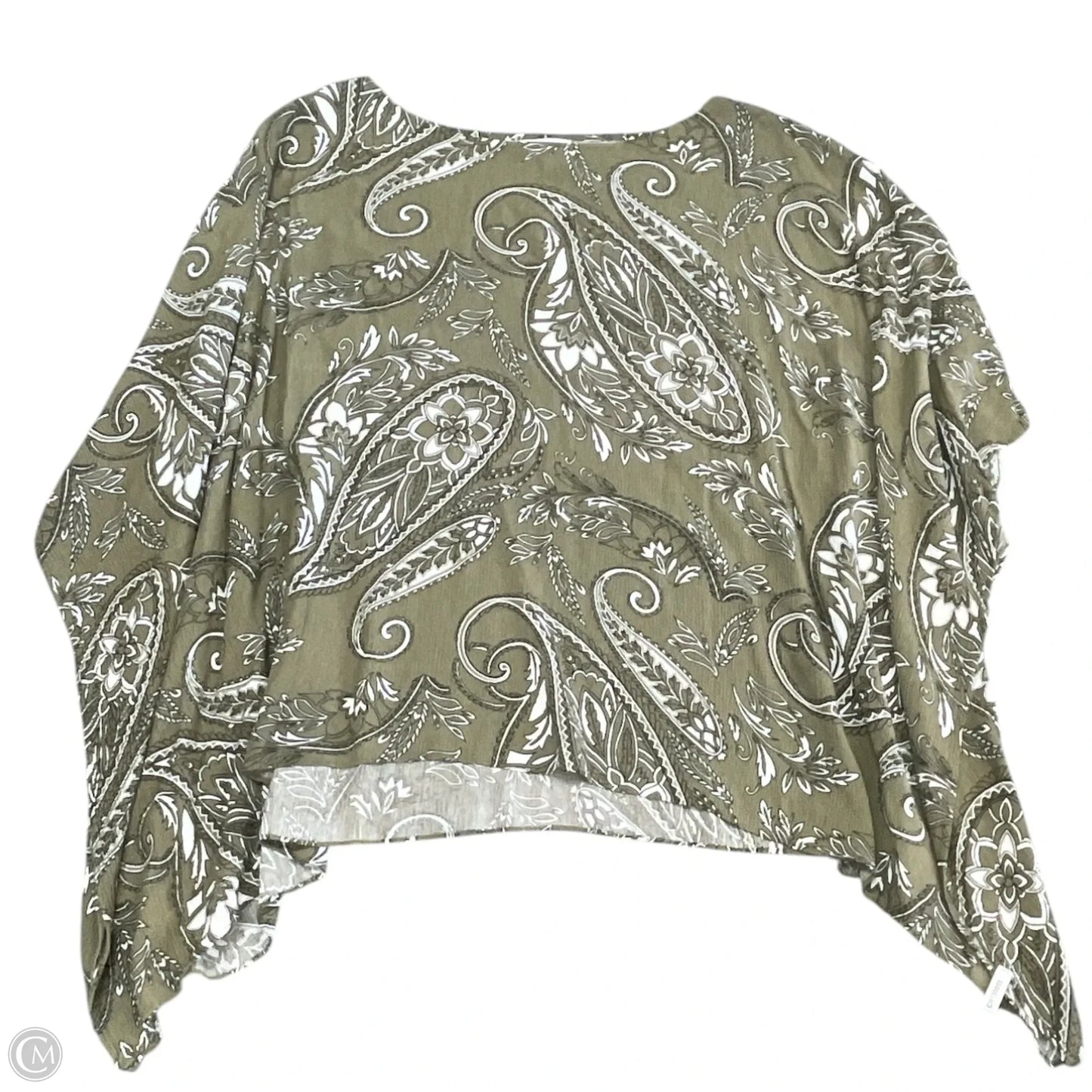 Top Short Sleeve By New York And Co In Green & White, Size: Xl