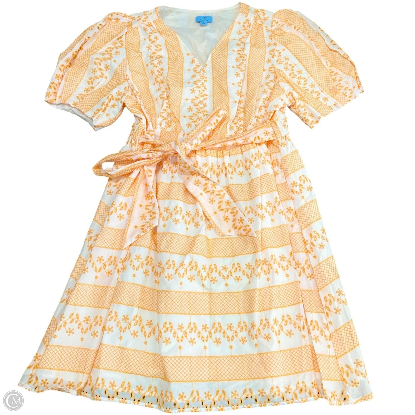 Dress Casual Short By Cece In Orange & White, Size: 3x