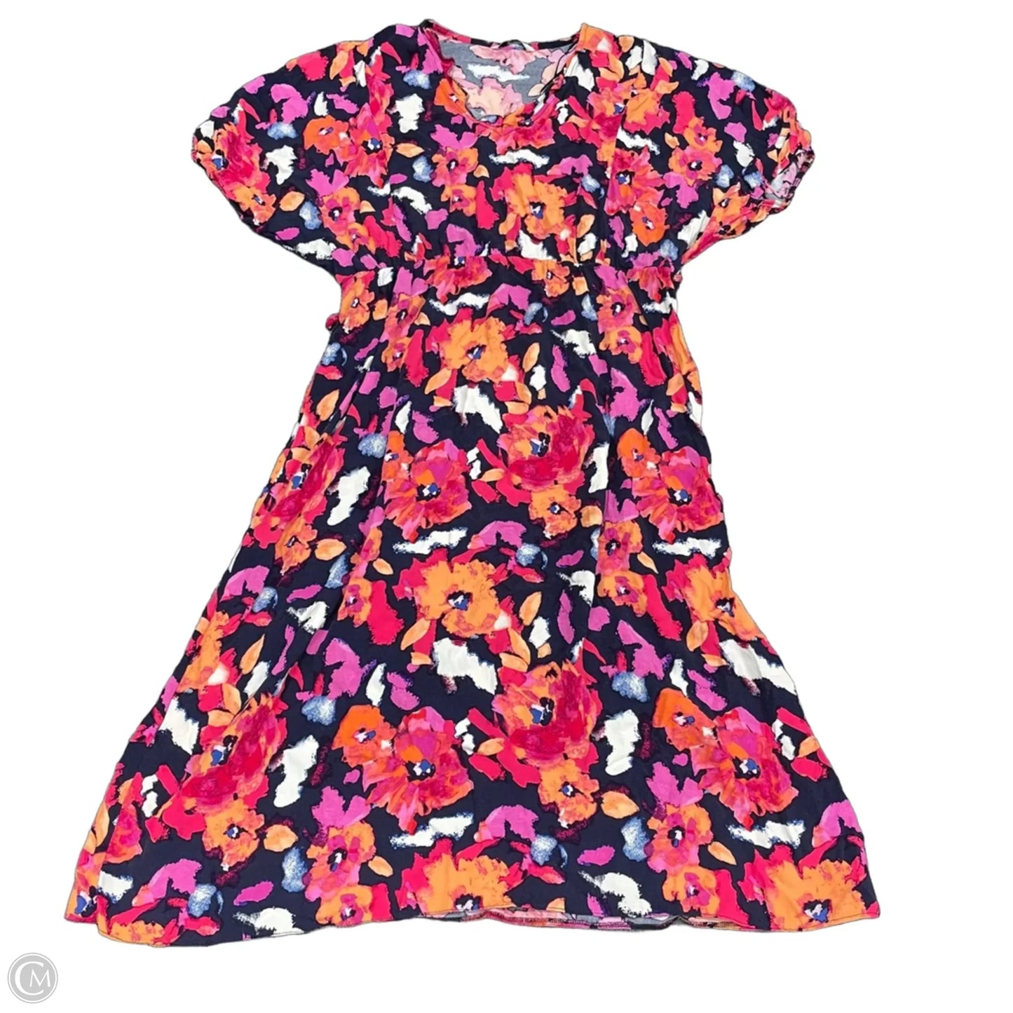 Dress Casual Midi By Clothes Mentor In Orange & Purple, Size: 20