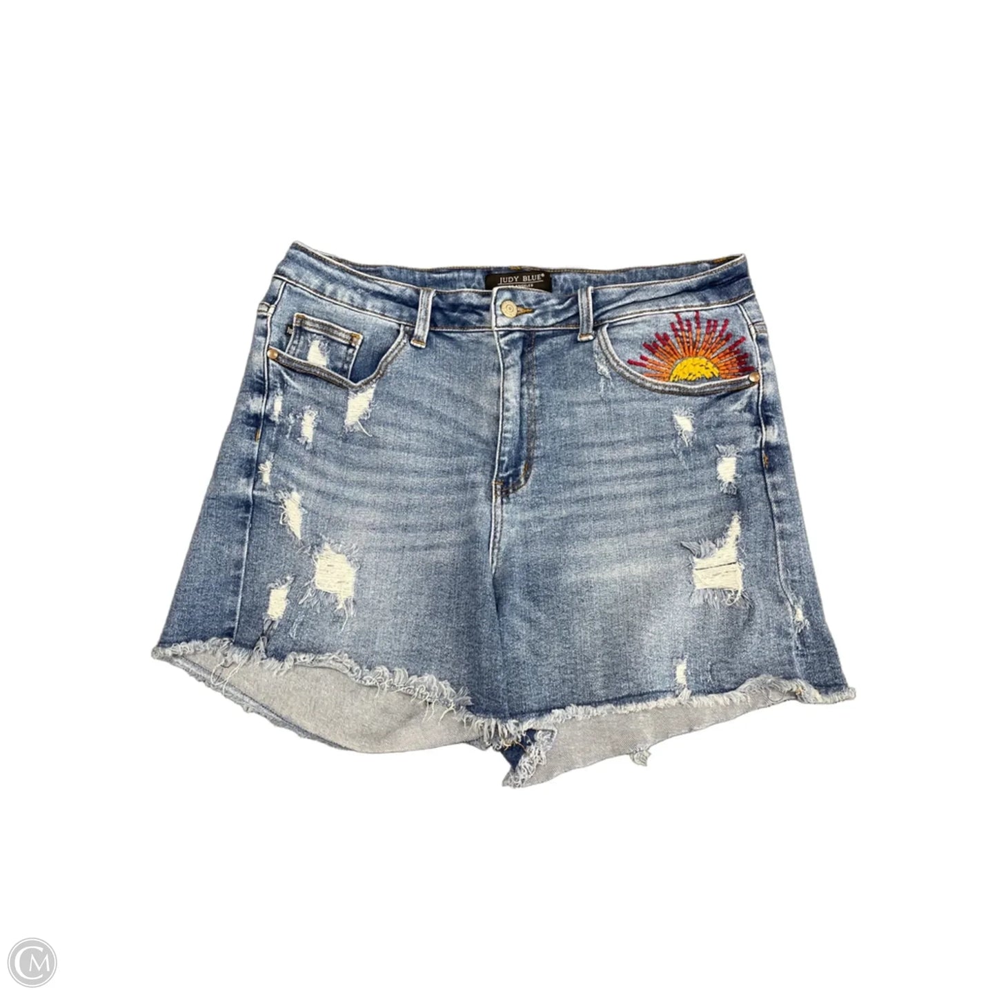 Shorts By Judy Blue In Blue Denim, Size: Xl