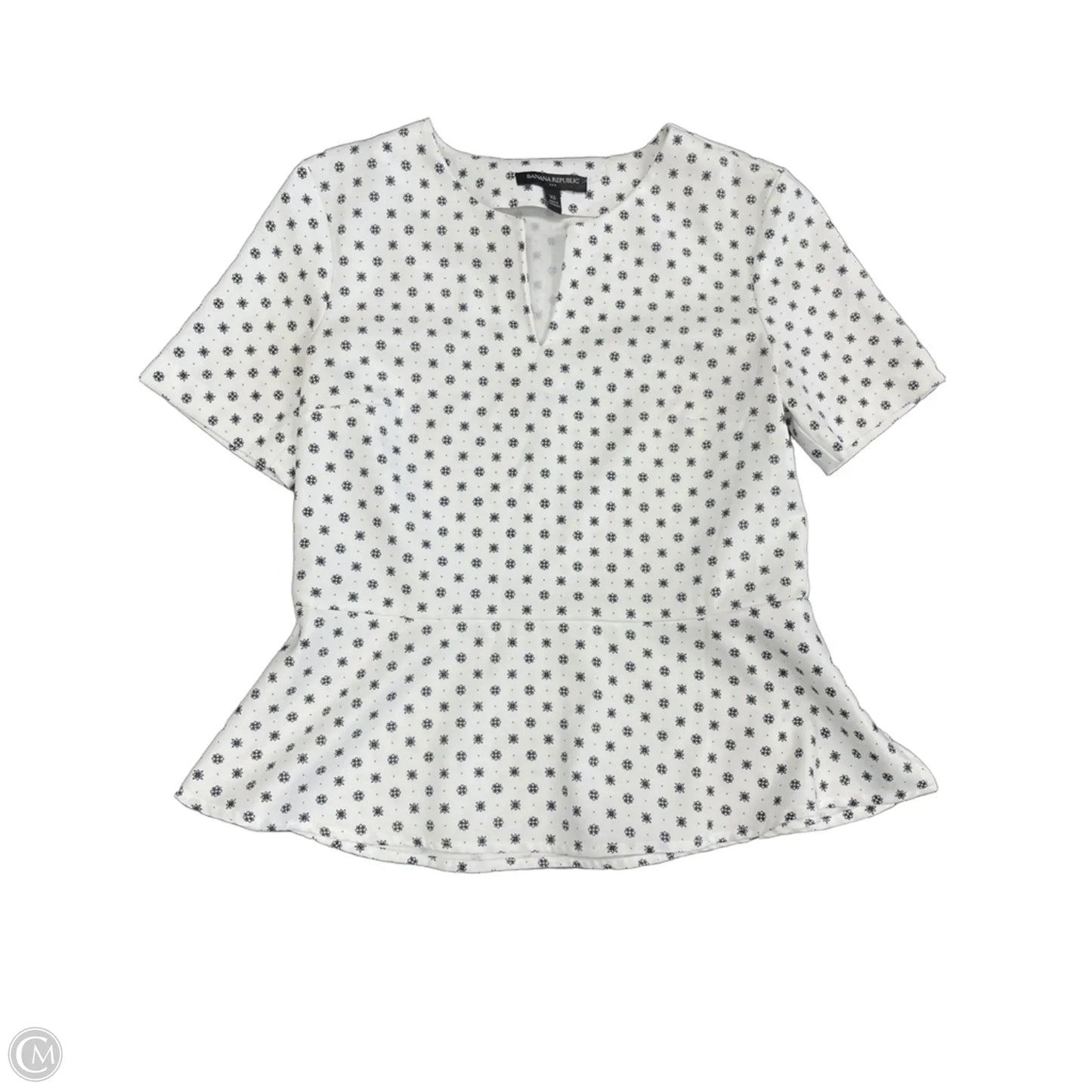 Top Short Sleeve By Banana Republic In Black & White, Size: Xs