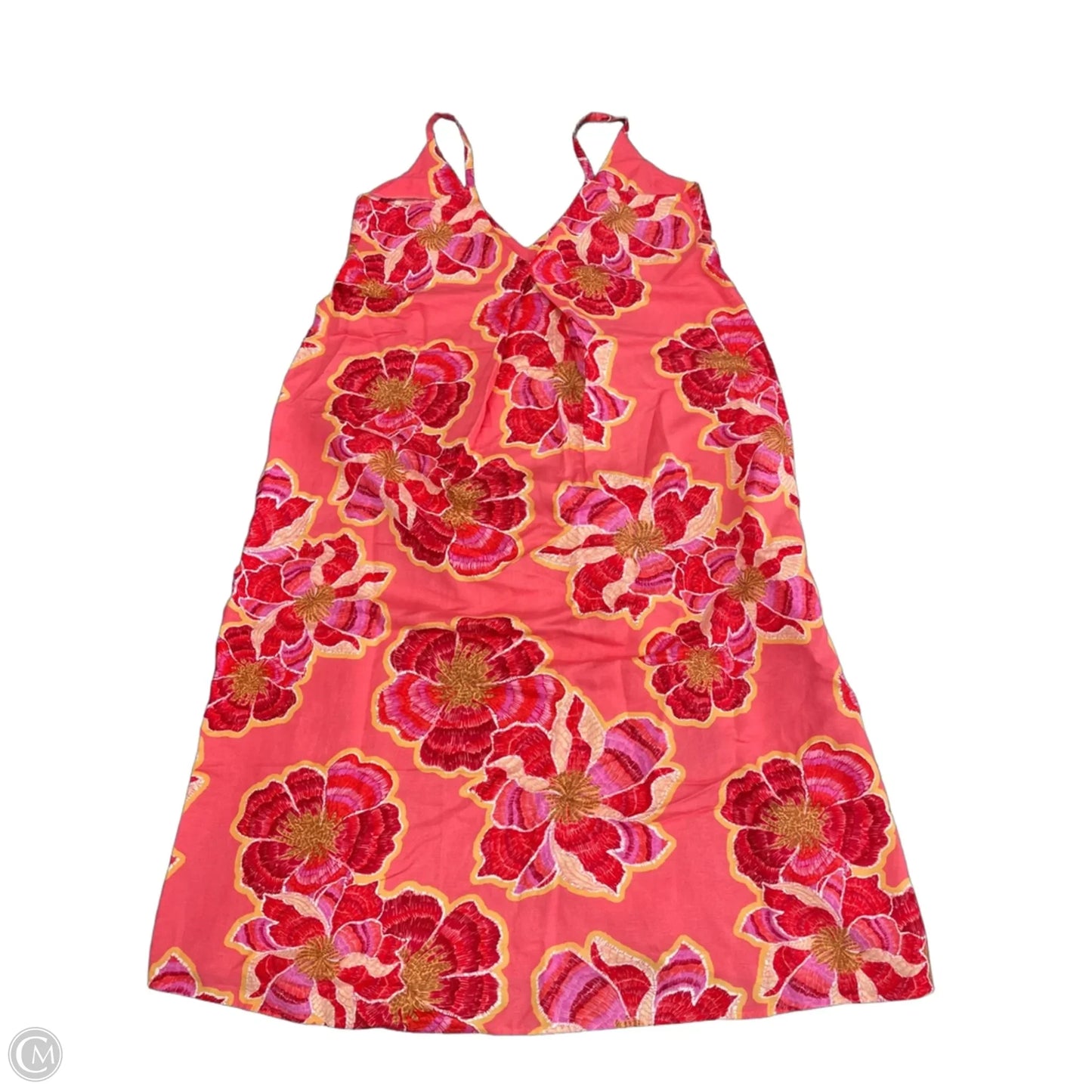 Dress Casual Midi By Loft In Orange & Pink, Size: 6