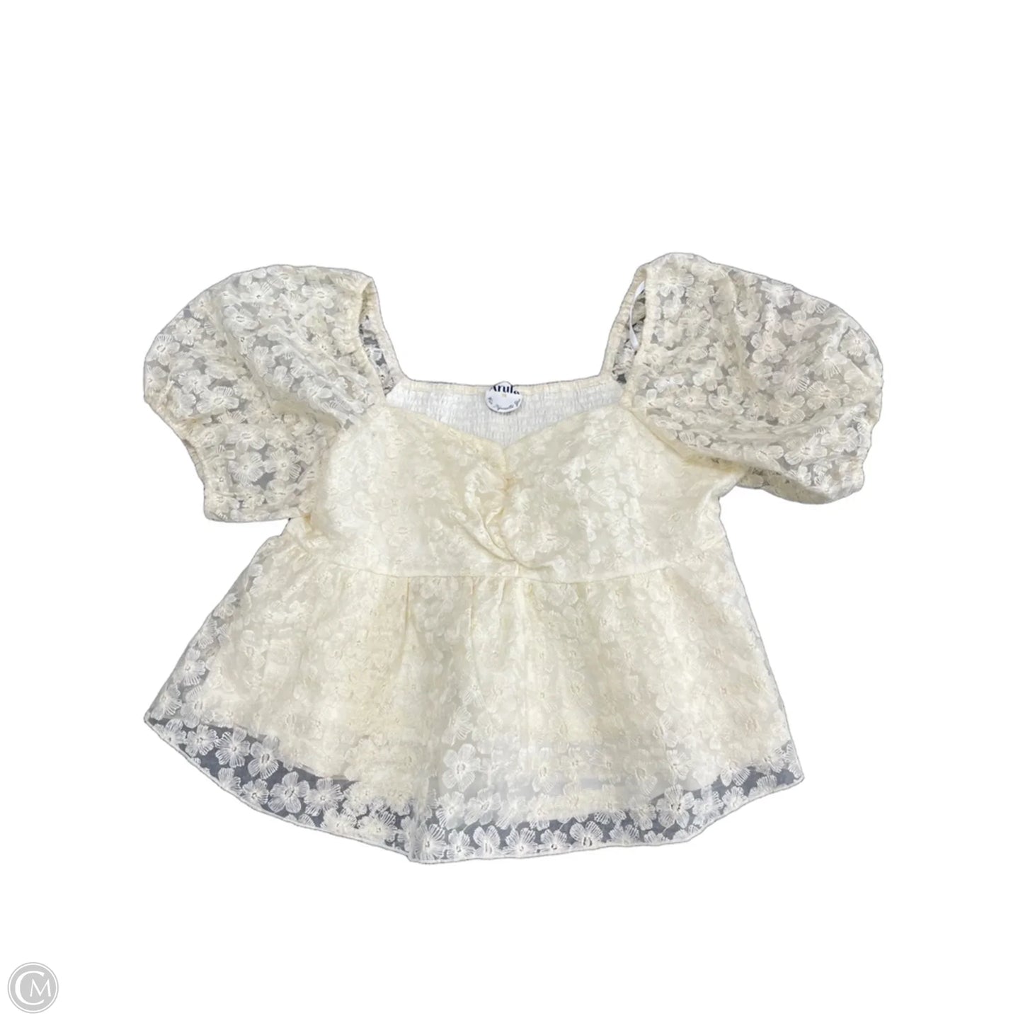 Top Short Sleeve By Arula In Cream, Size: 2x