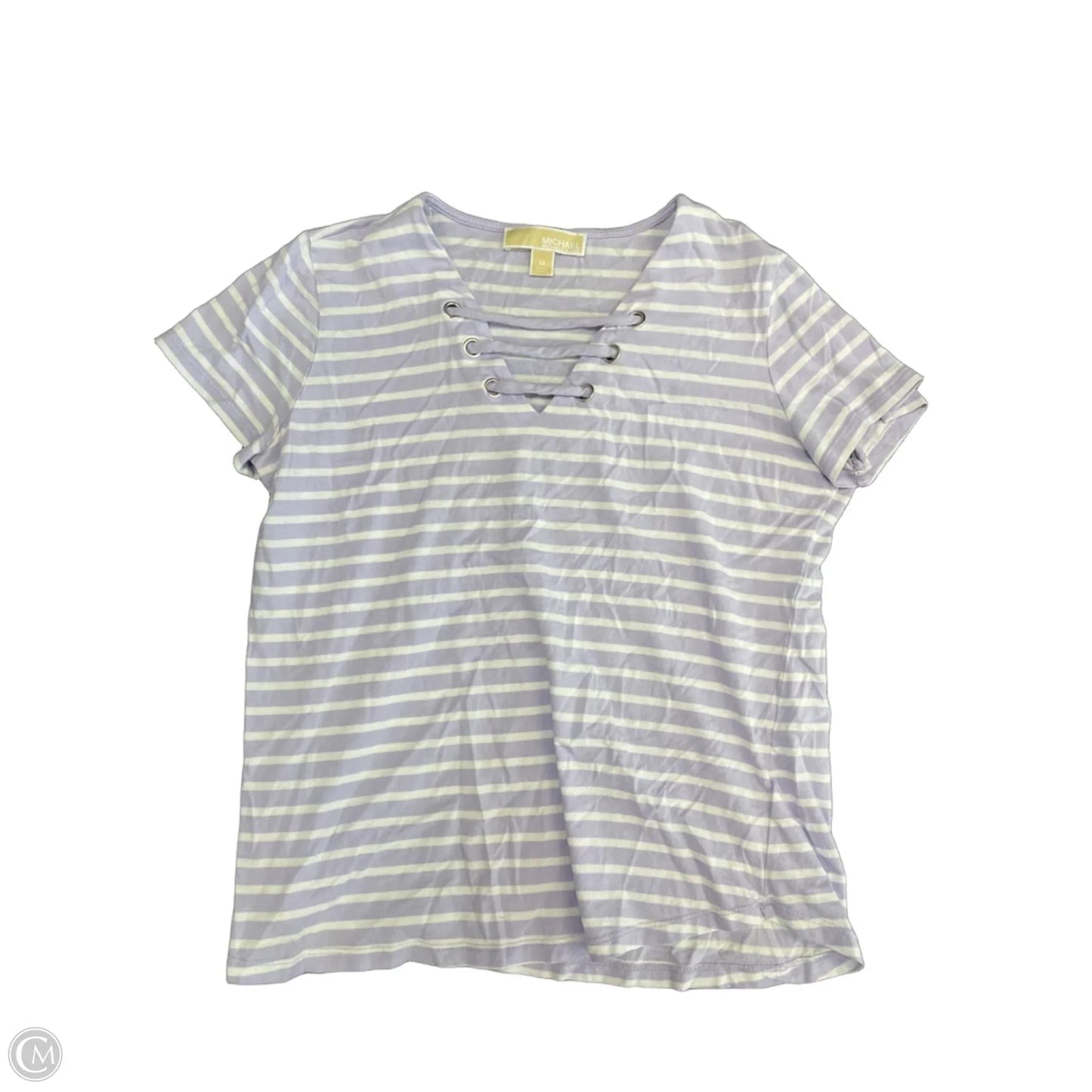 Top Short Sleeve By Michael By Michael Kors In Purple & White, Size: M