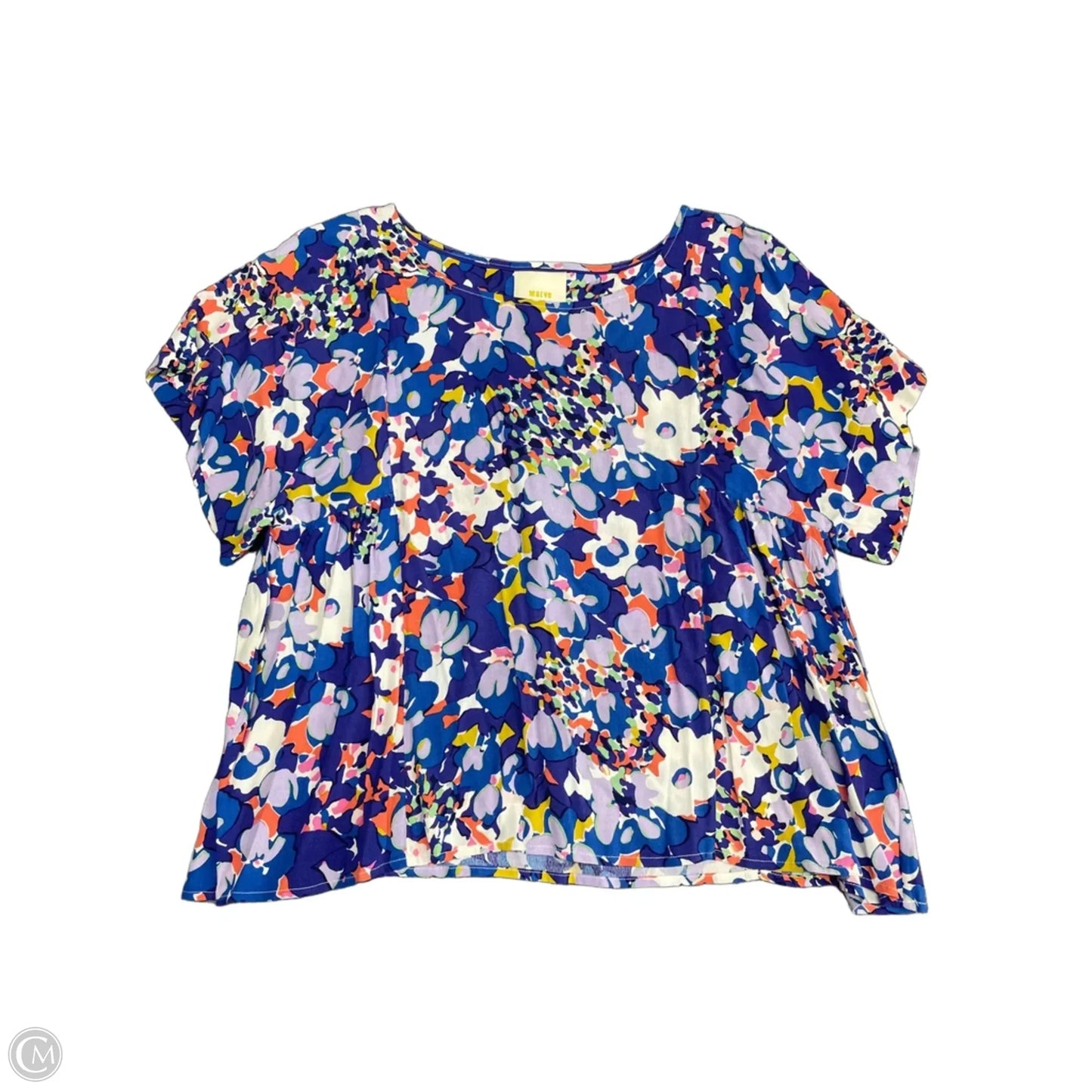 Top Short Sleeve By Maeve In Blue & Orange, Size: S