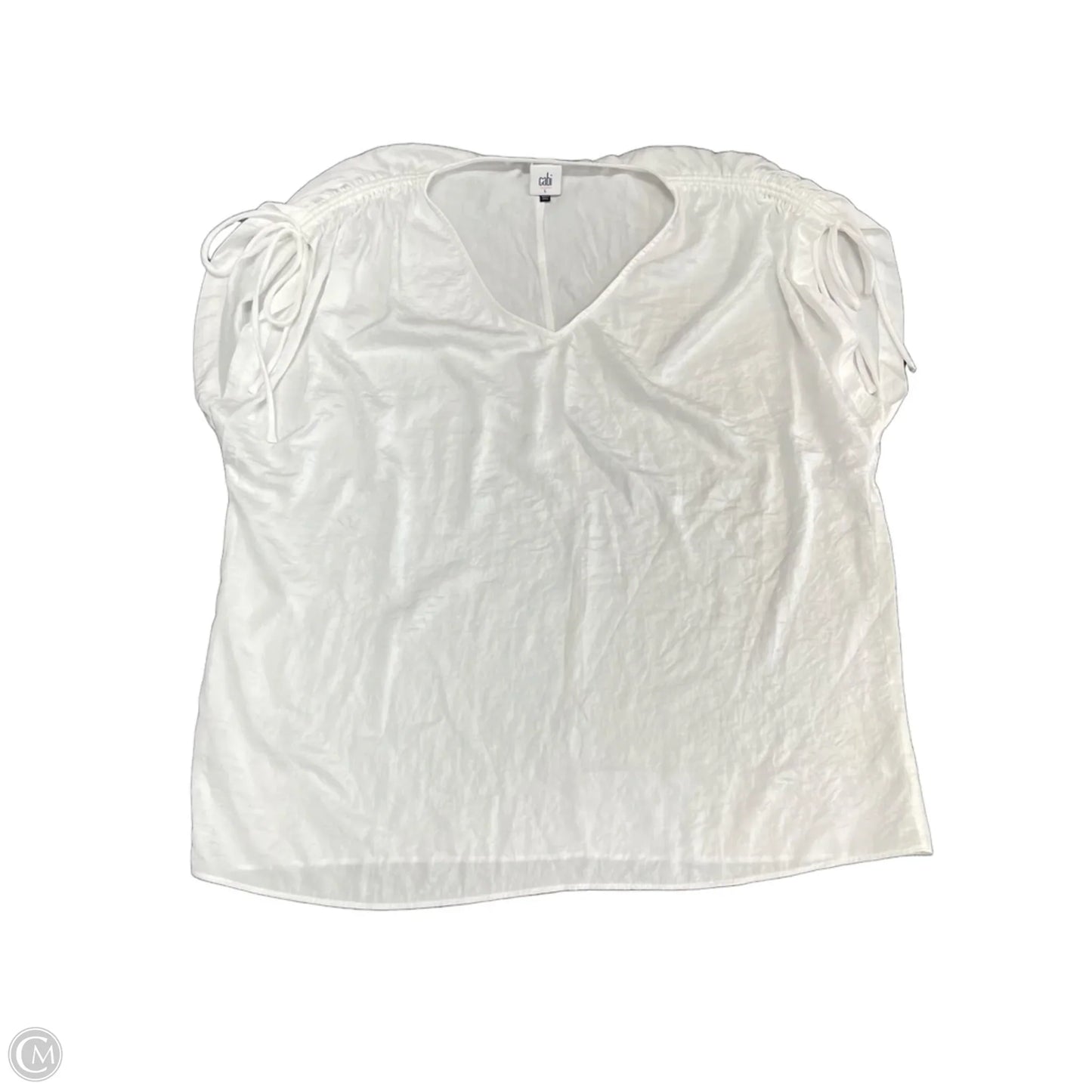 Top Short Sleeve By Cabi In White, Size: L