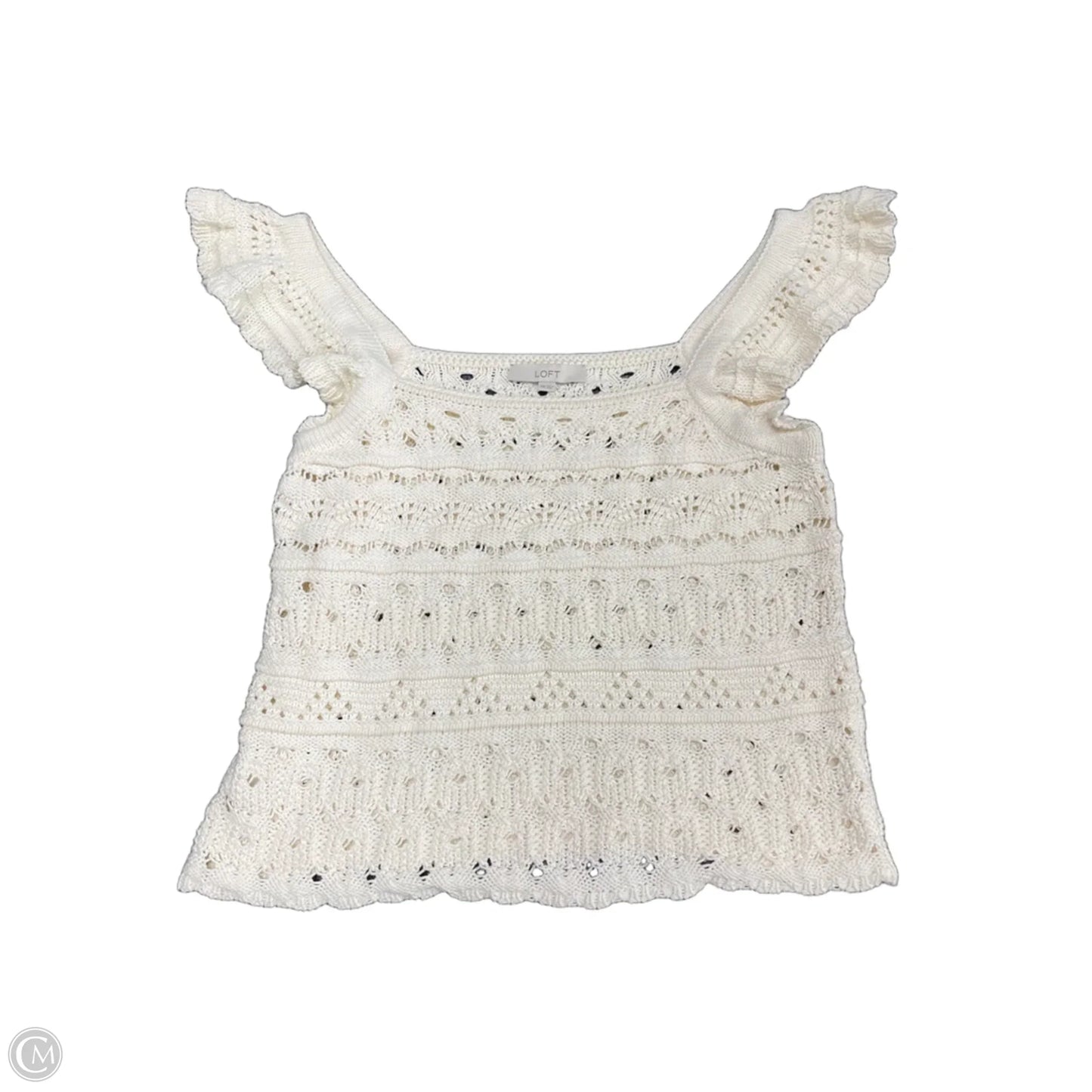 Top Sleeveless By Loft In Cream, Size: Xxl