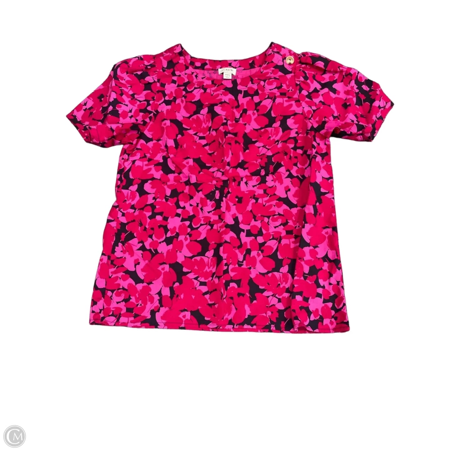 Top Short Sleeve By J. Crew In Black & Pink, Size: Xxs