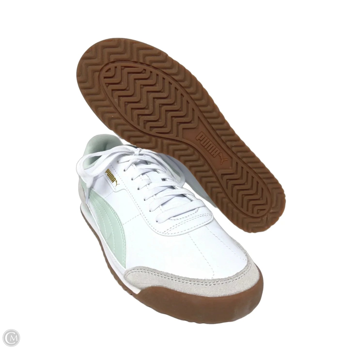 Shoes Sneakers By Puma In Green & White, Size: 9