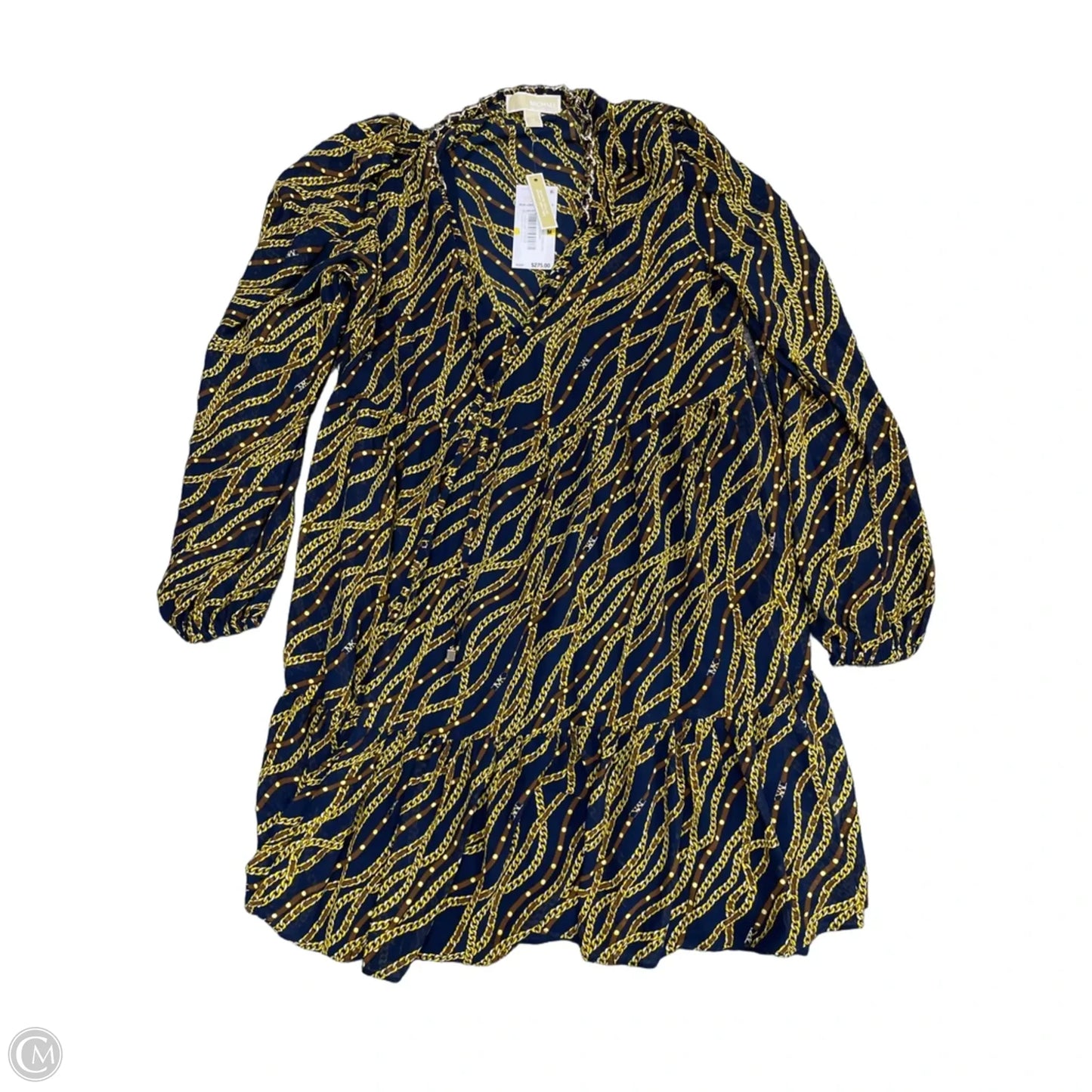 Dress Casual Short By Michael By Michael Kors In Blue & Yellow, Size: M