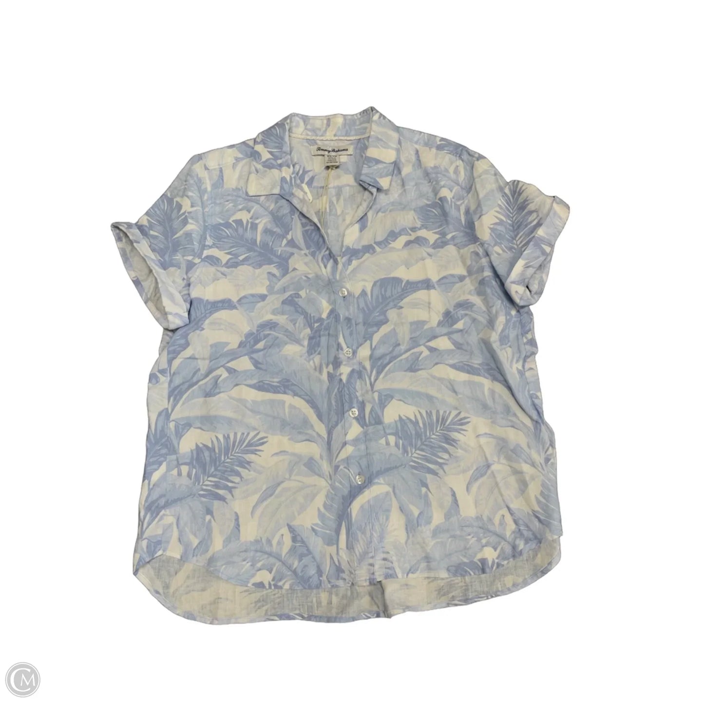 Top Short Sleeve By Tommy Bahama In Blue & White, Size: Xs