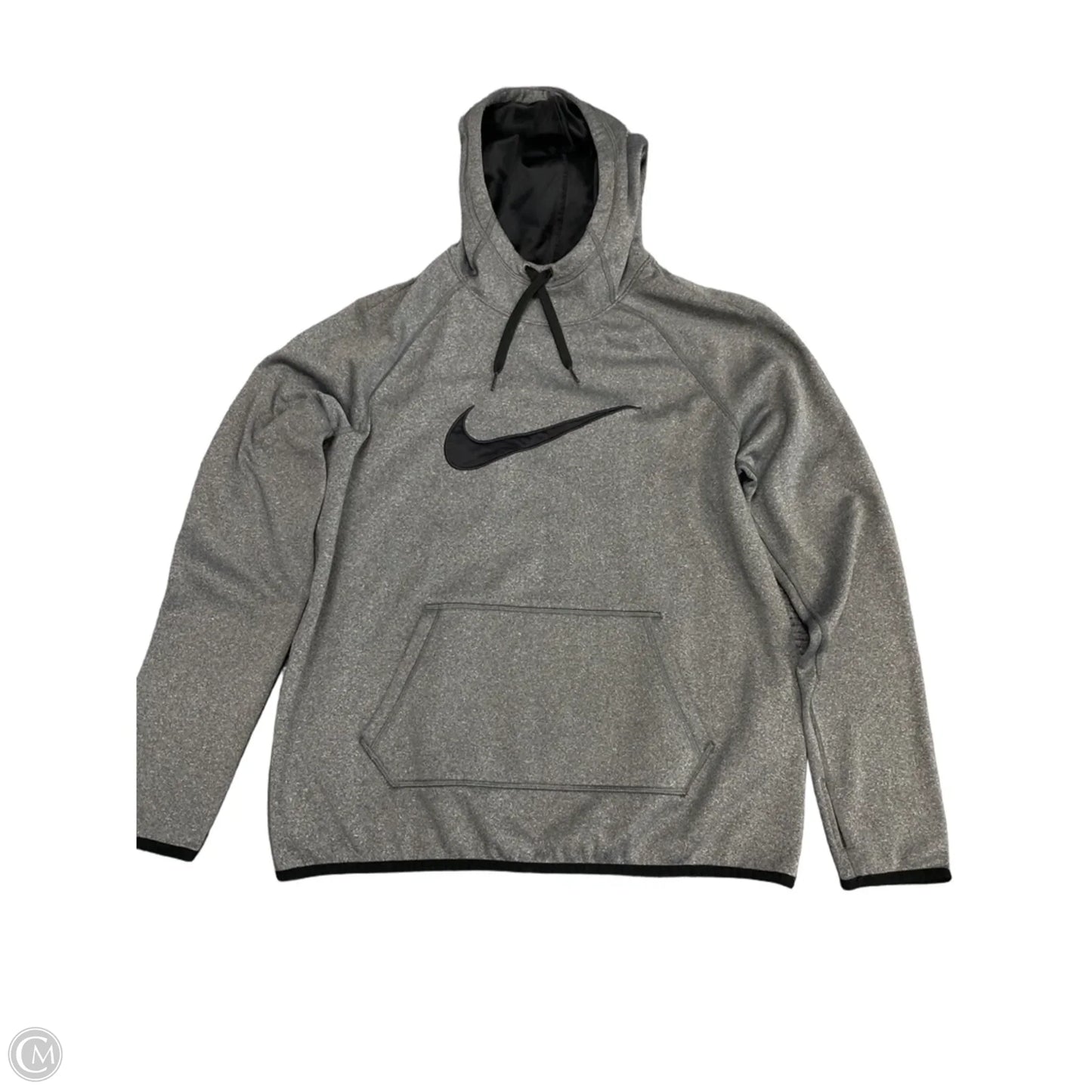 Athletic Sweatshirt Hoodie By Nike Apparel In Grey, Size: M