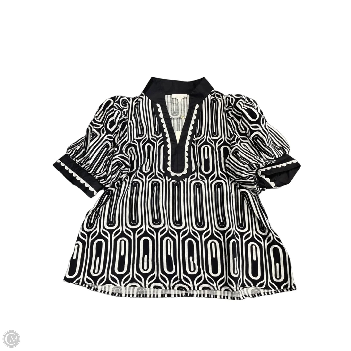 Top Short Sleeve By Entro In Black & White, Size: L