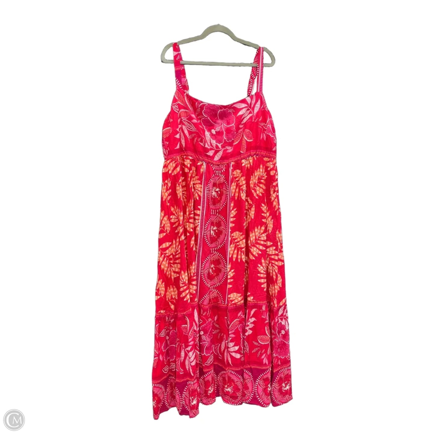 Dress Casual Midi By City Chic In Pink & Red, Size: 18