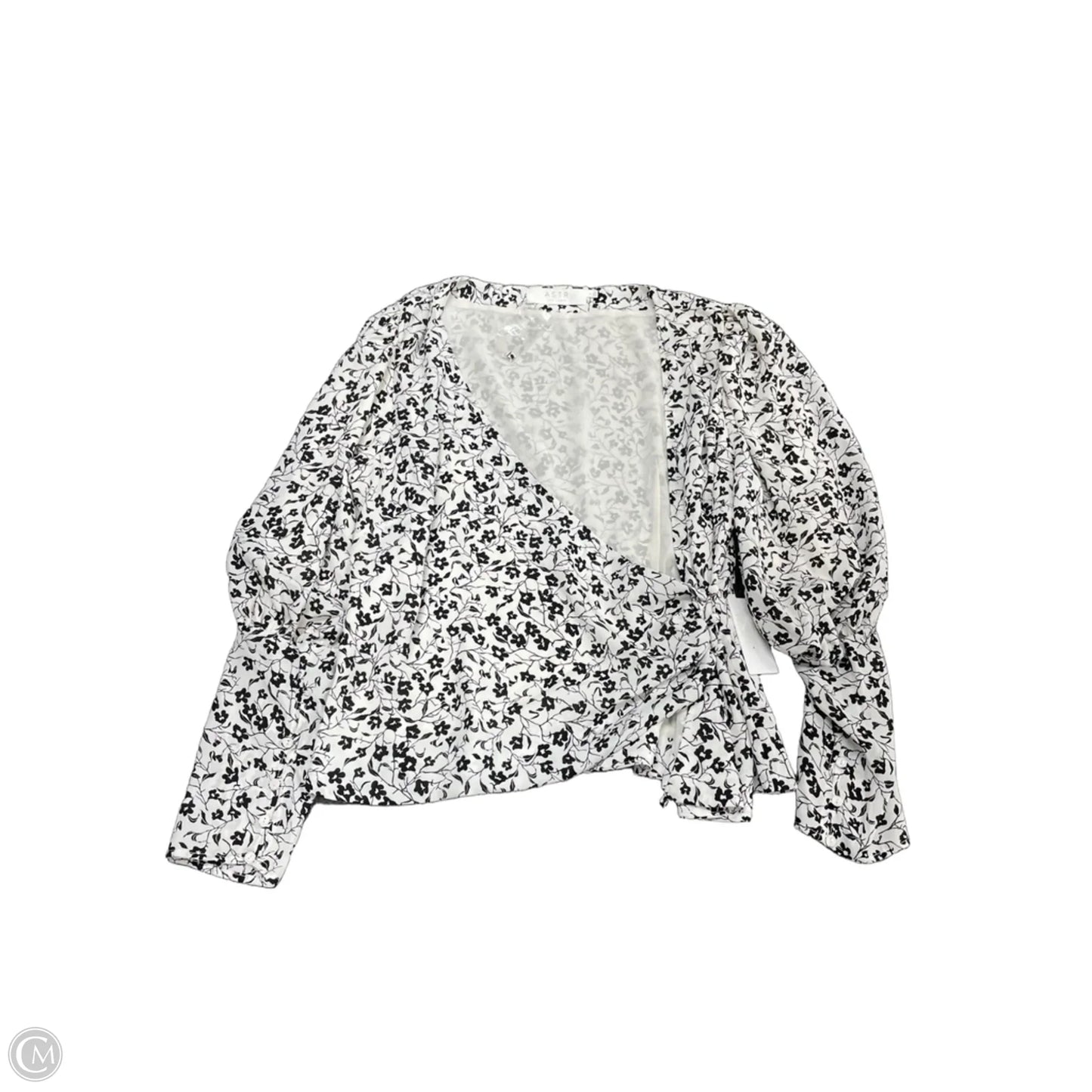 Top Short Sleeve By Astr The Label In Black & White, Size: L