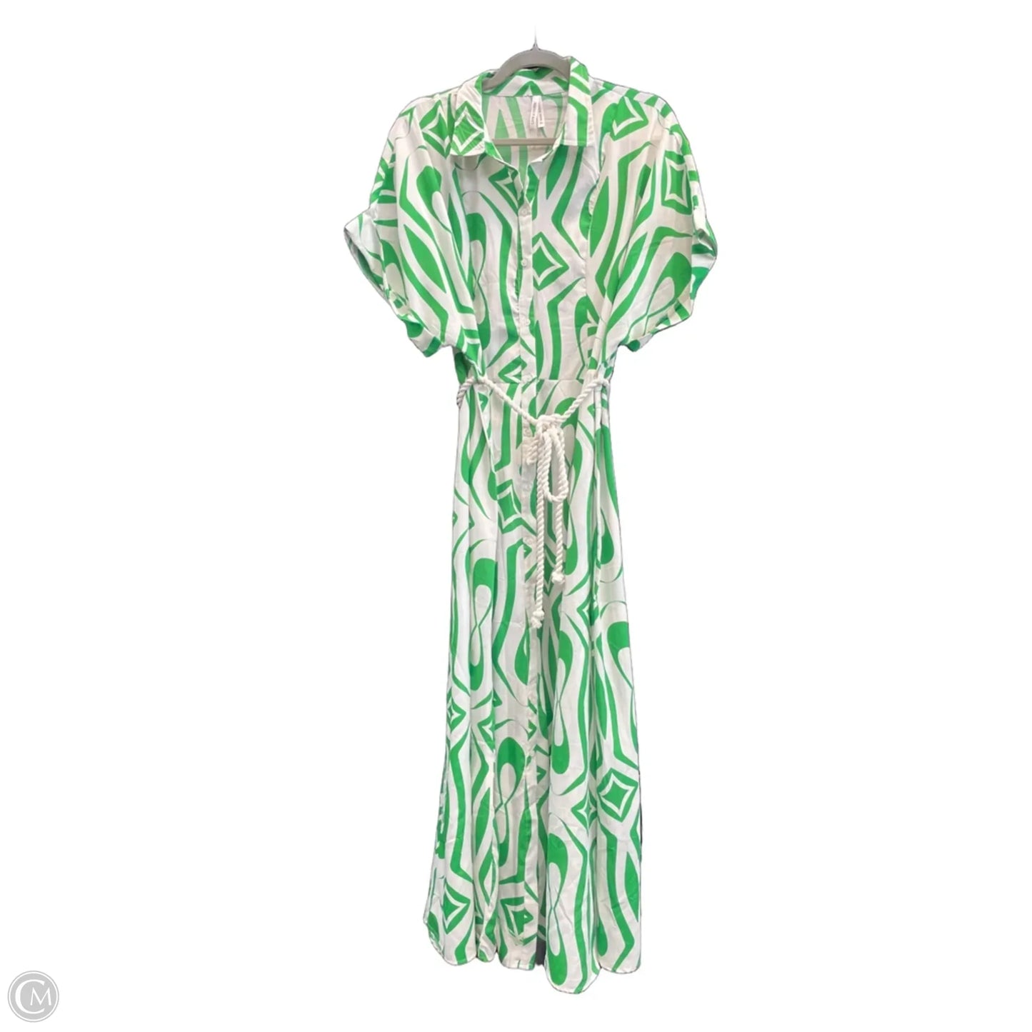 Dress Casual Maxi By Live 4 Truth In Green & White, Size: 3x