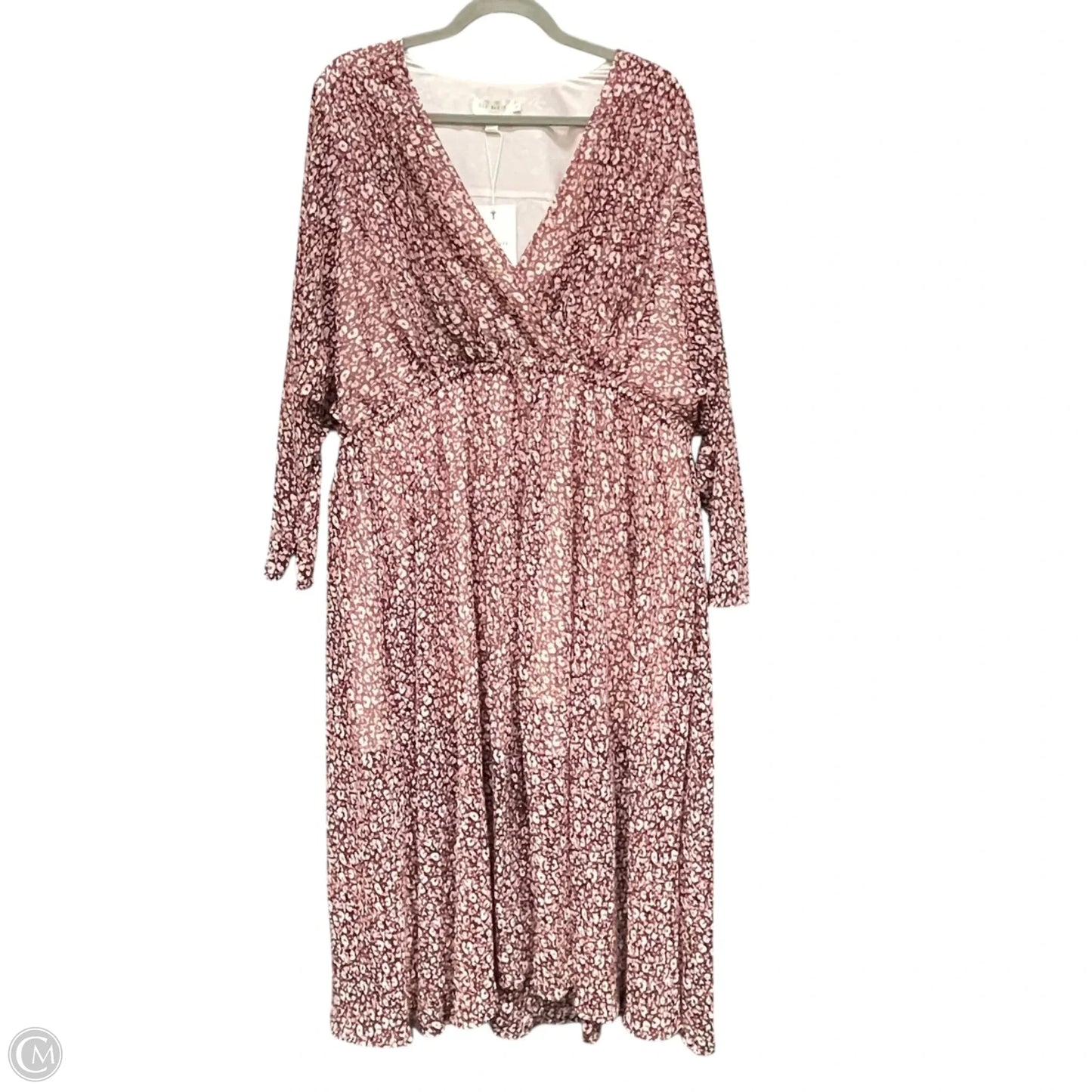 Dress Casual Midi By Ted Baker In Pink & Red, Size: 4