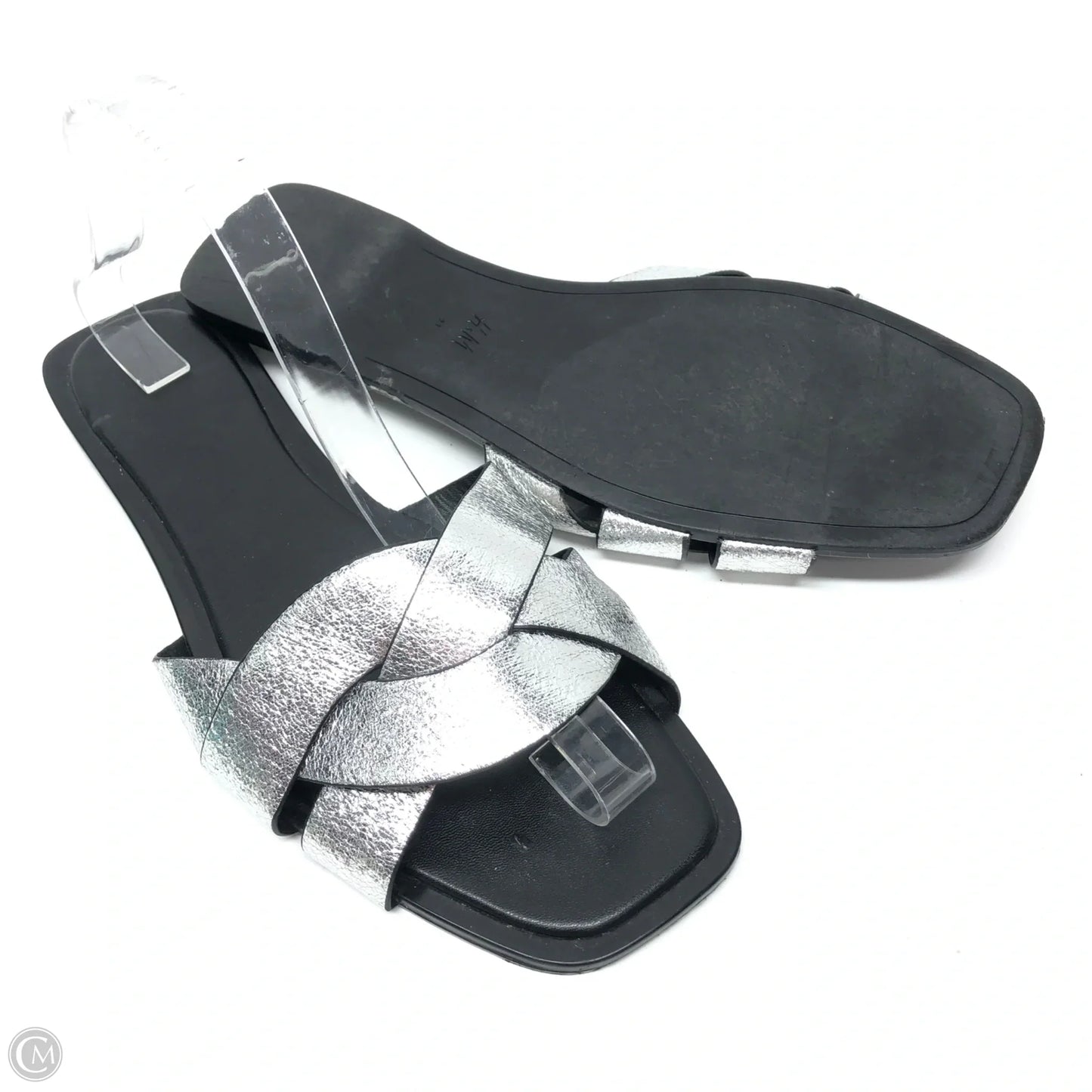 Sandals Flats By H&m In Silver, Size: 10