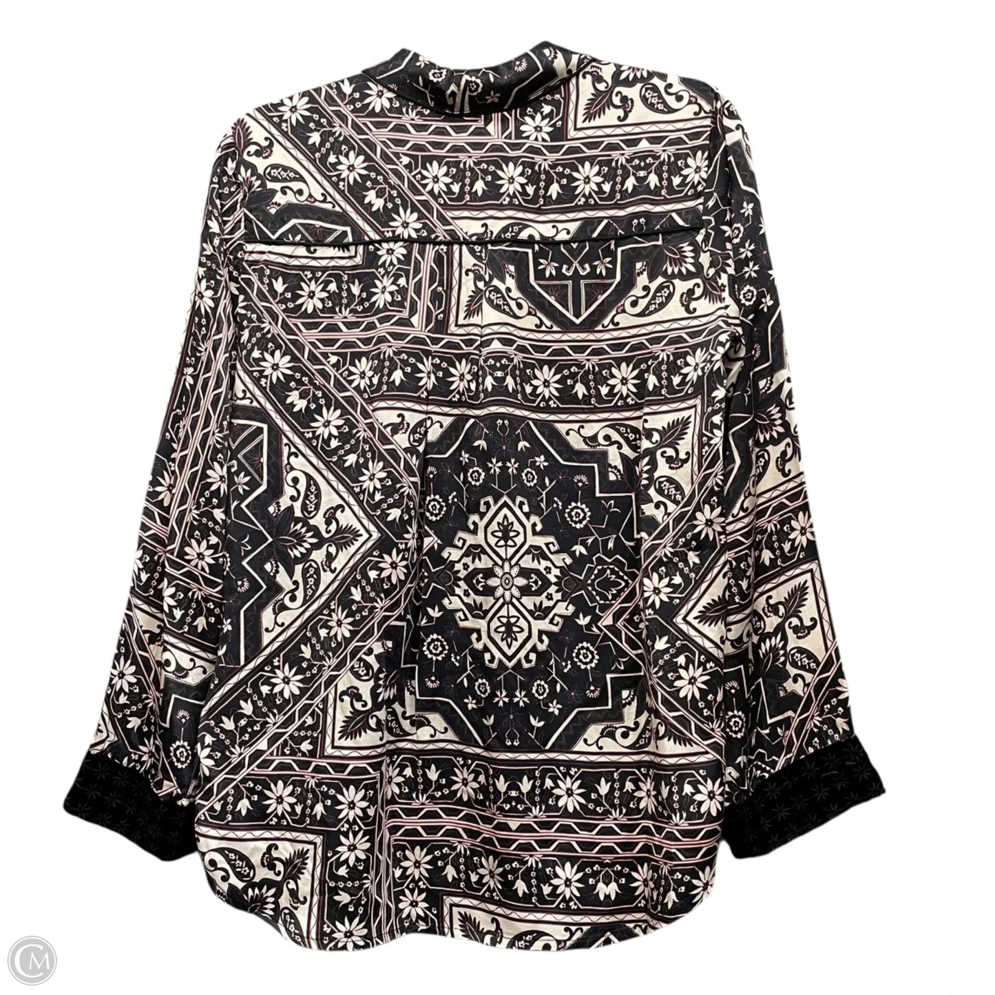 Top Long Sleeve By Johnny Was In Black & Cream, Size: Xs