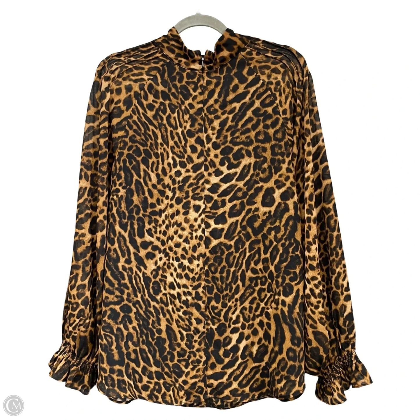 Blouse Long Sleeve By Lauren By Ralph Lauren In Animal Print, Size: 2x
