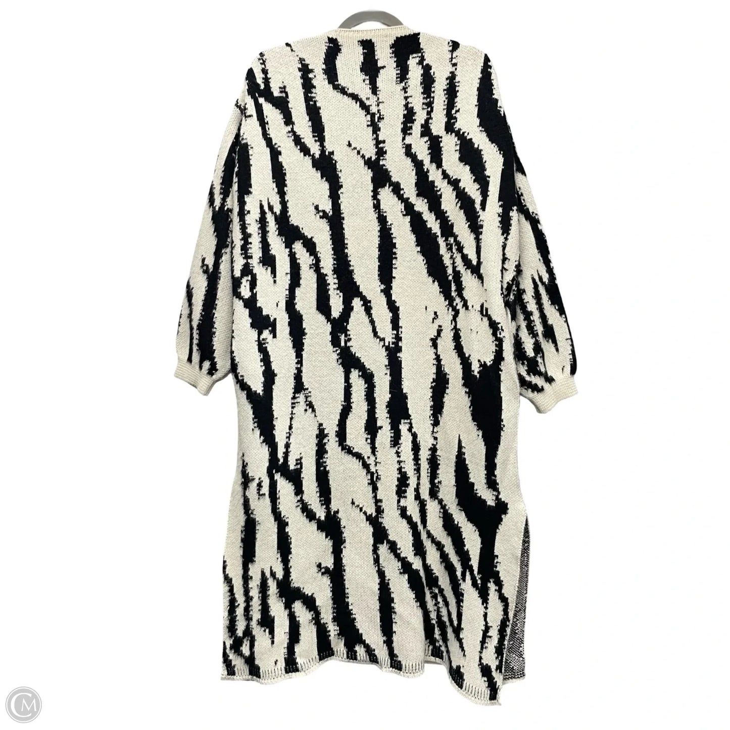 Sweater Cardigan By Topshop In Black & Cream, Size: 4