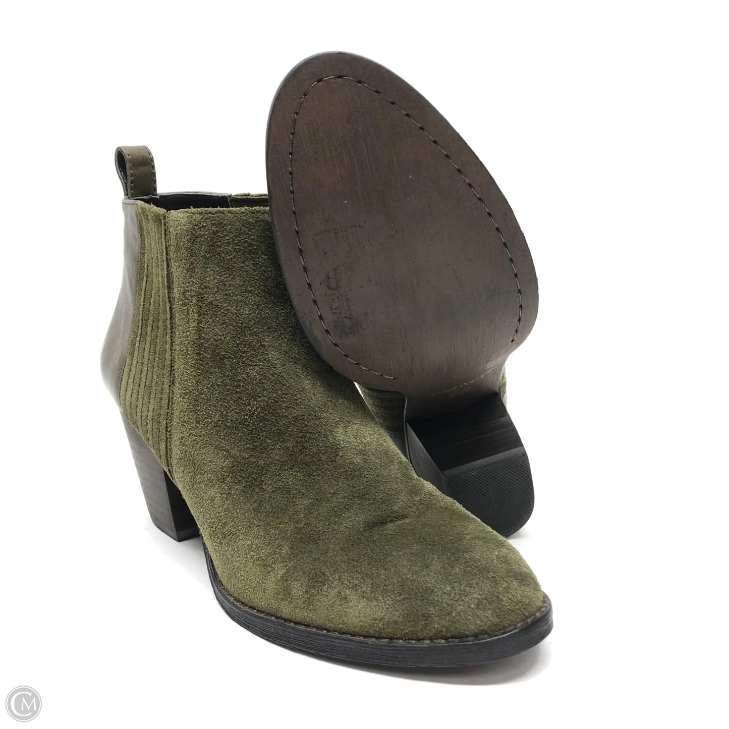 Boots Ankle Heels By Nine West In Green, Size: 6.5