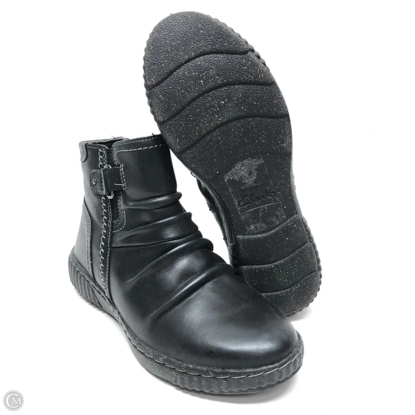 Boots Ankle Flats By Clarks In Black, Size: 6