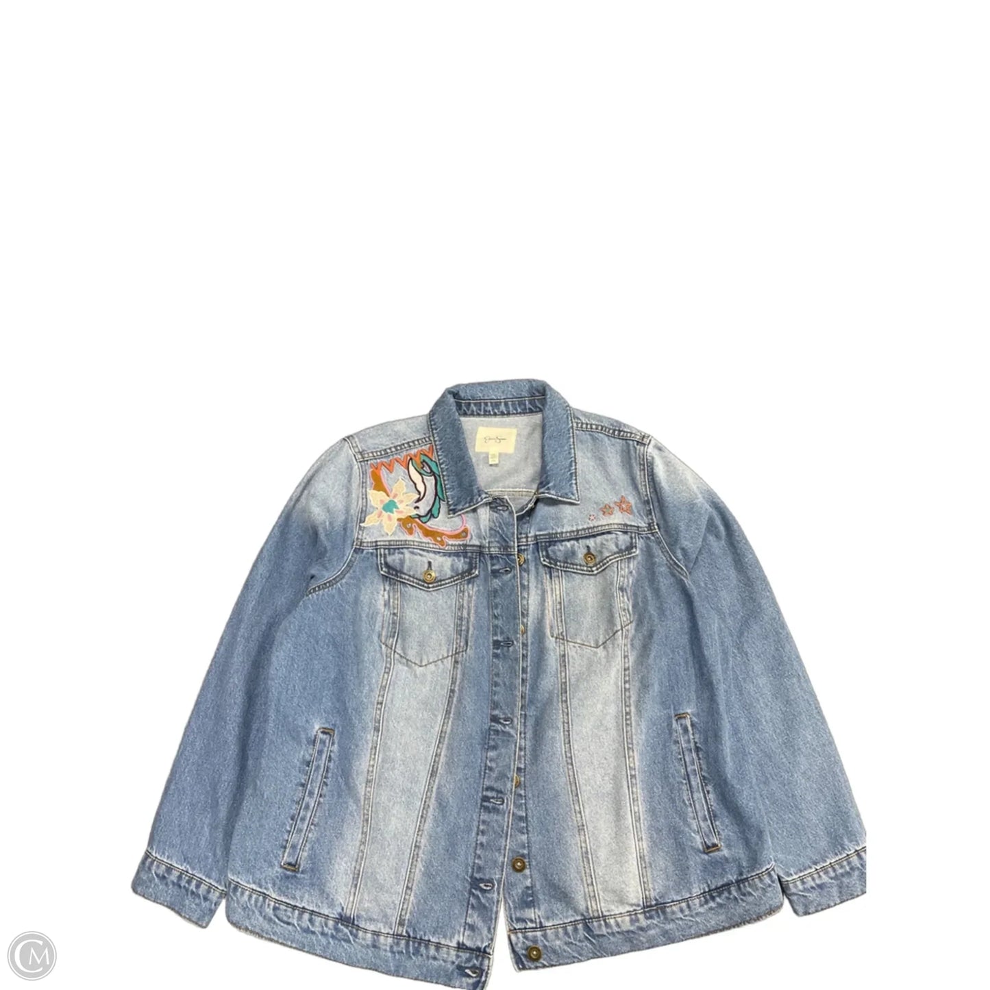 Jacket Denim By Jessica Simpson In Blue Denim, Size: 1x