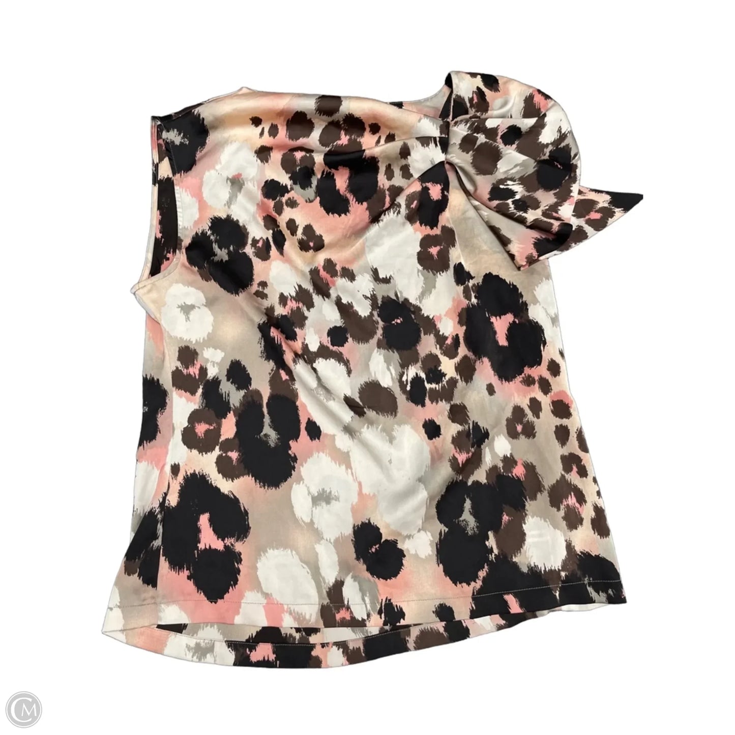 Blouse Short Sleeve By Eva Mendes In Brown & Pink, Size: S